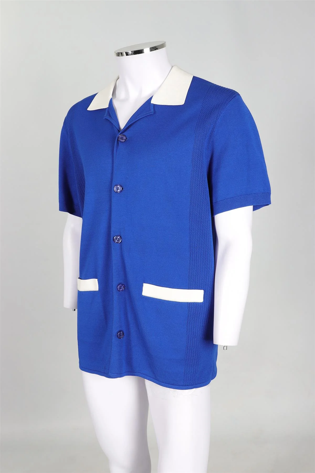 J LINDBERG BLUE MEN'S KNIT SHIRT LARGE - Image 3