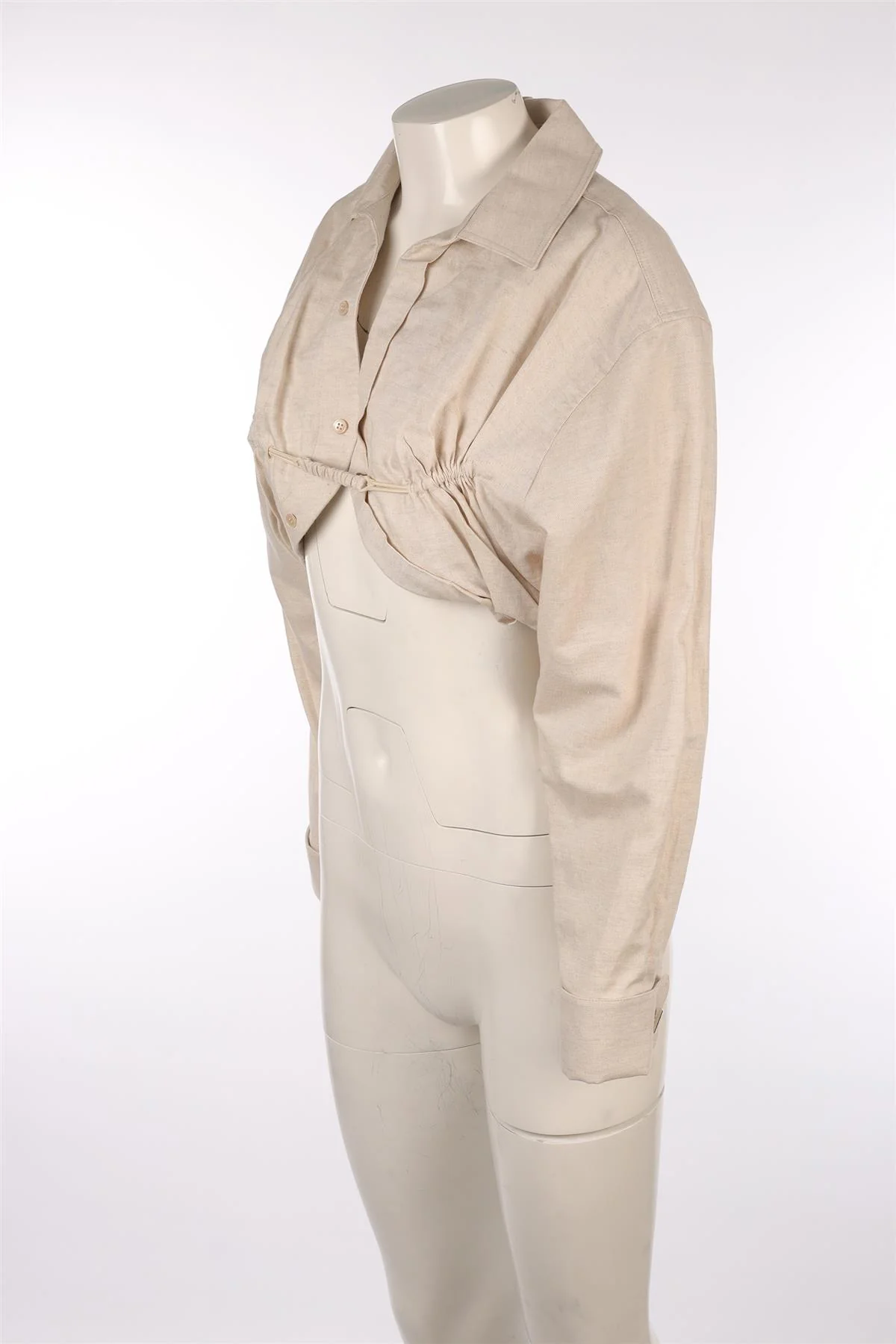 JACQUEMUS BEIGE COTTON TOP FR 40 UK 12 - Image 3