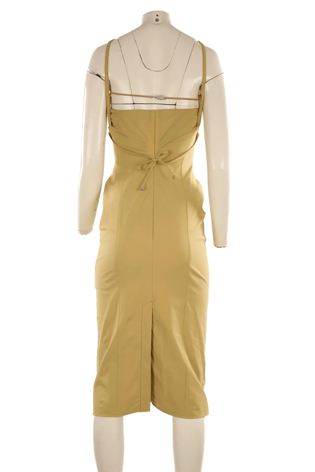 JACQUEMUS GREEN COTTON MIDI DRESS FR 34 UK 6 - Image 4