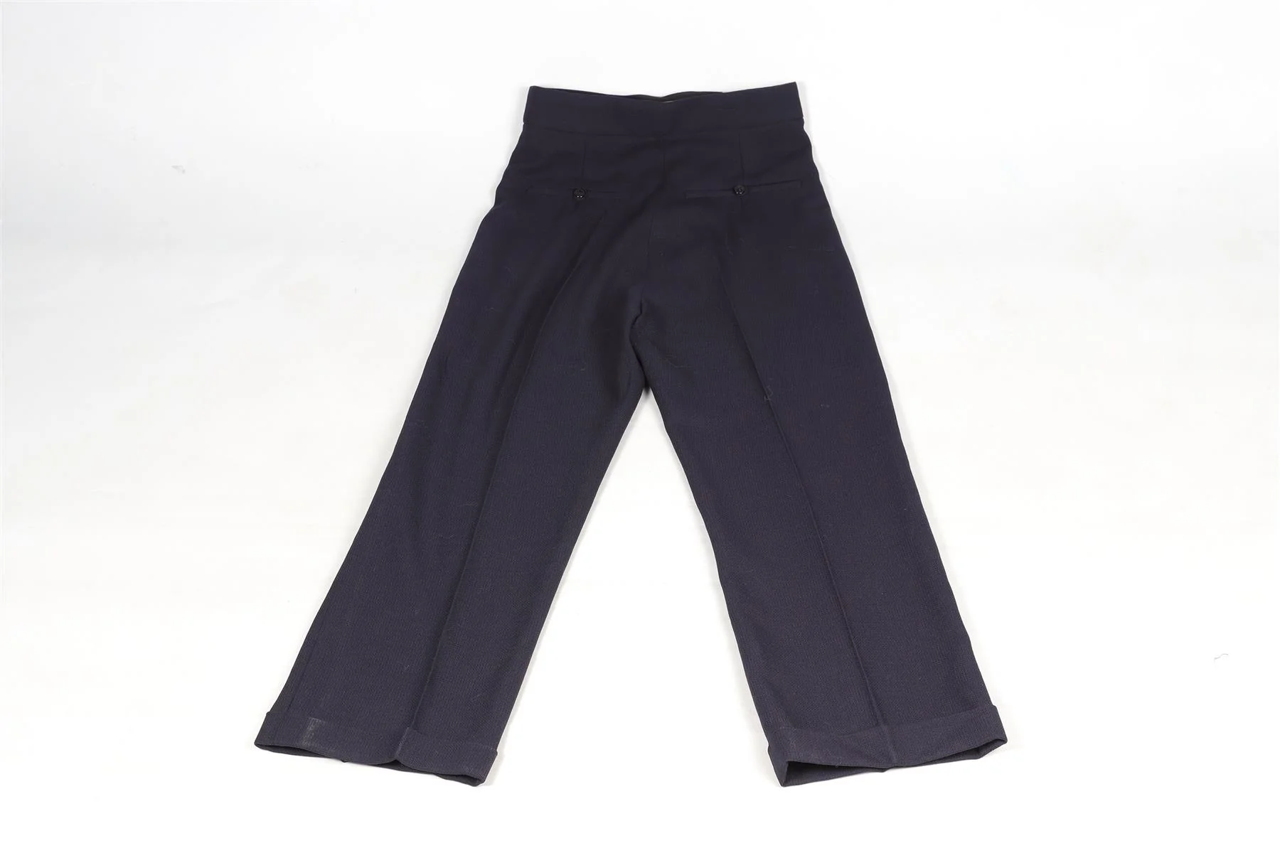 JACQUEMUS NAVY WOOL STRAIGHT LEG PANTS FR 34 UK 6 - Image 4