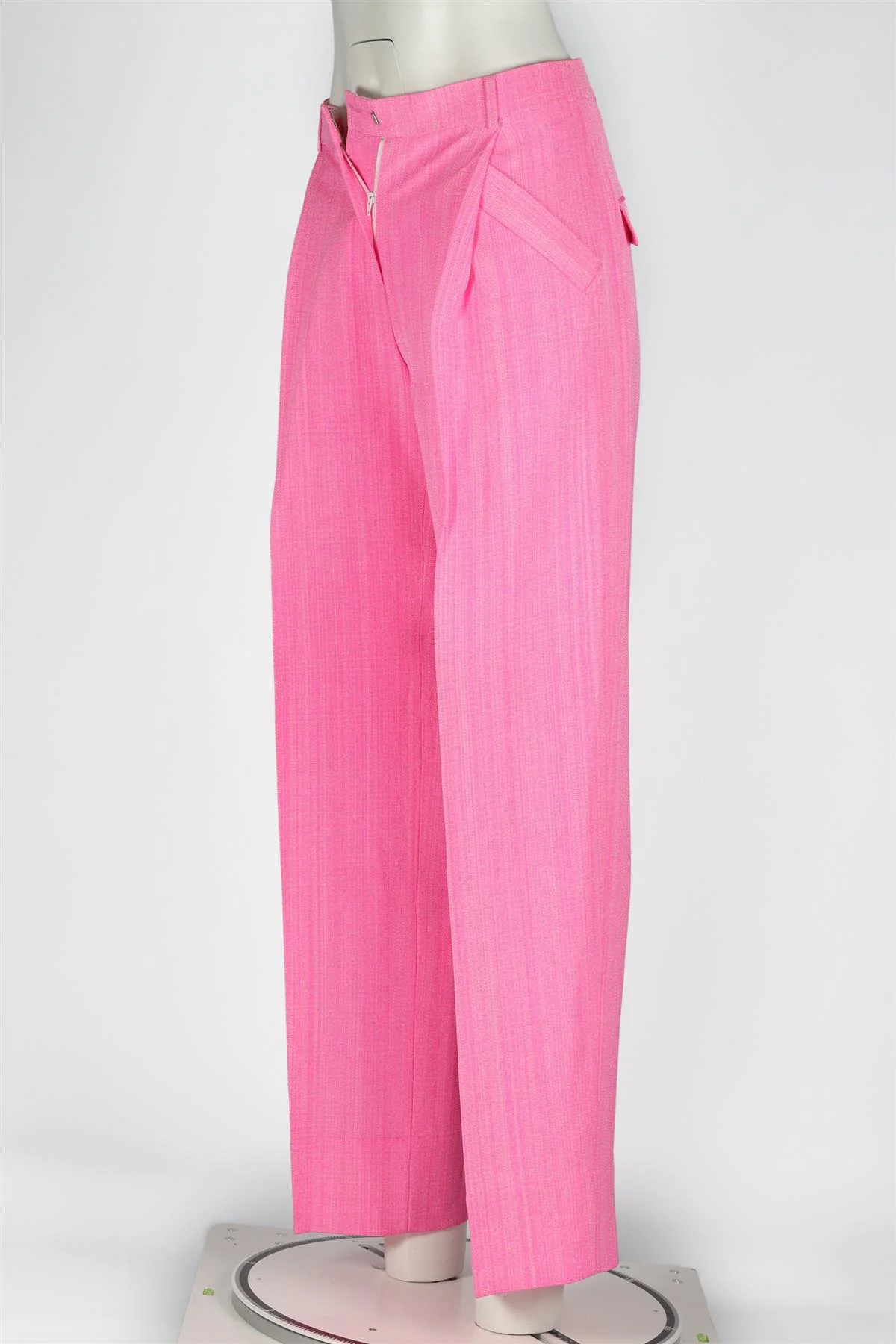 JACQUEMUS PINK WOVEN STRAIGHT LEG PANTS FR 34 UK 6 - Image 4