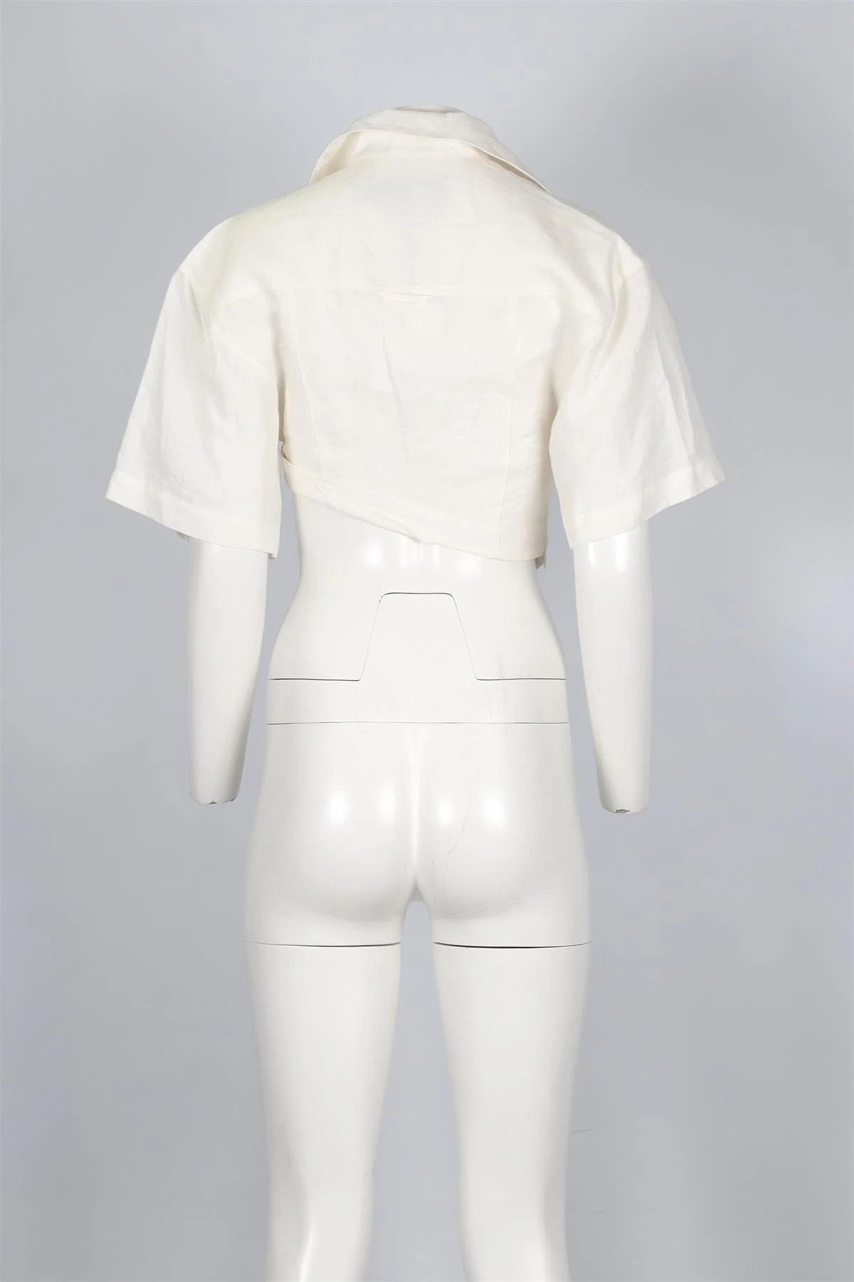 JACQUEMUS WHITE CROPPED LINE TOP FR 36 UK 8 - Image 4