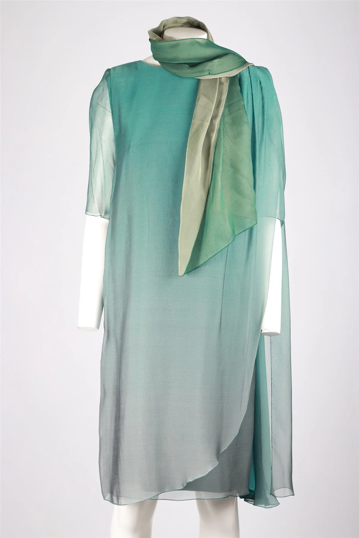 JACQUES AZAGURY GREEN SILK MIDI DRESS - Image 2