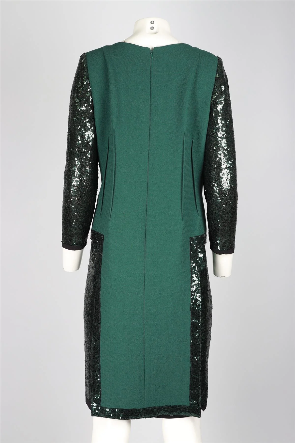 JACQUES AZAGURY GREEN SILK MIDI DRESS - Image 4