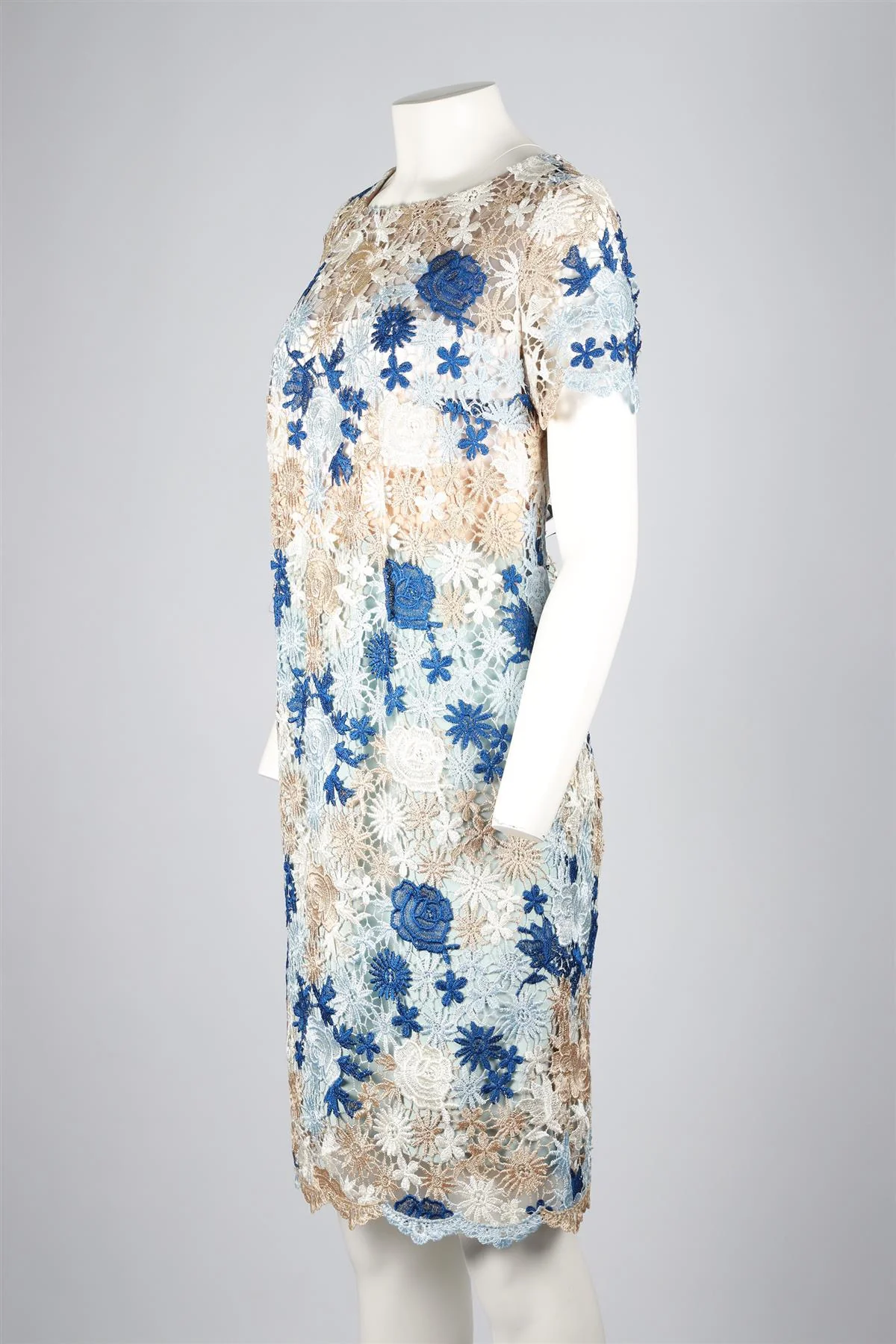 JACQUES AZAGURY MULTI SILK MIDI DRESS UK 12 - Image 3