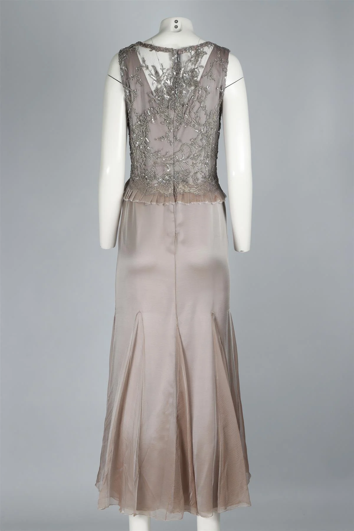 JACQUES AZAGURY NUDE CRYSTAL AND SILK MIDI DRESS - Image 4