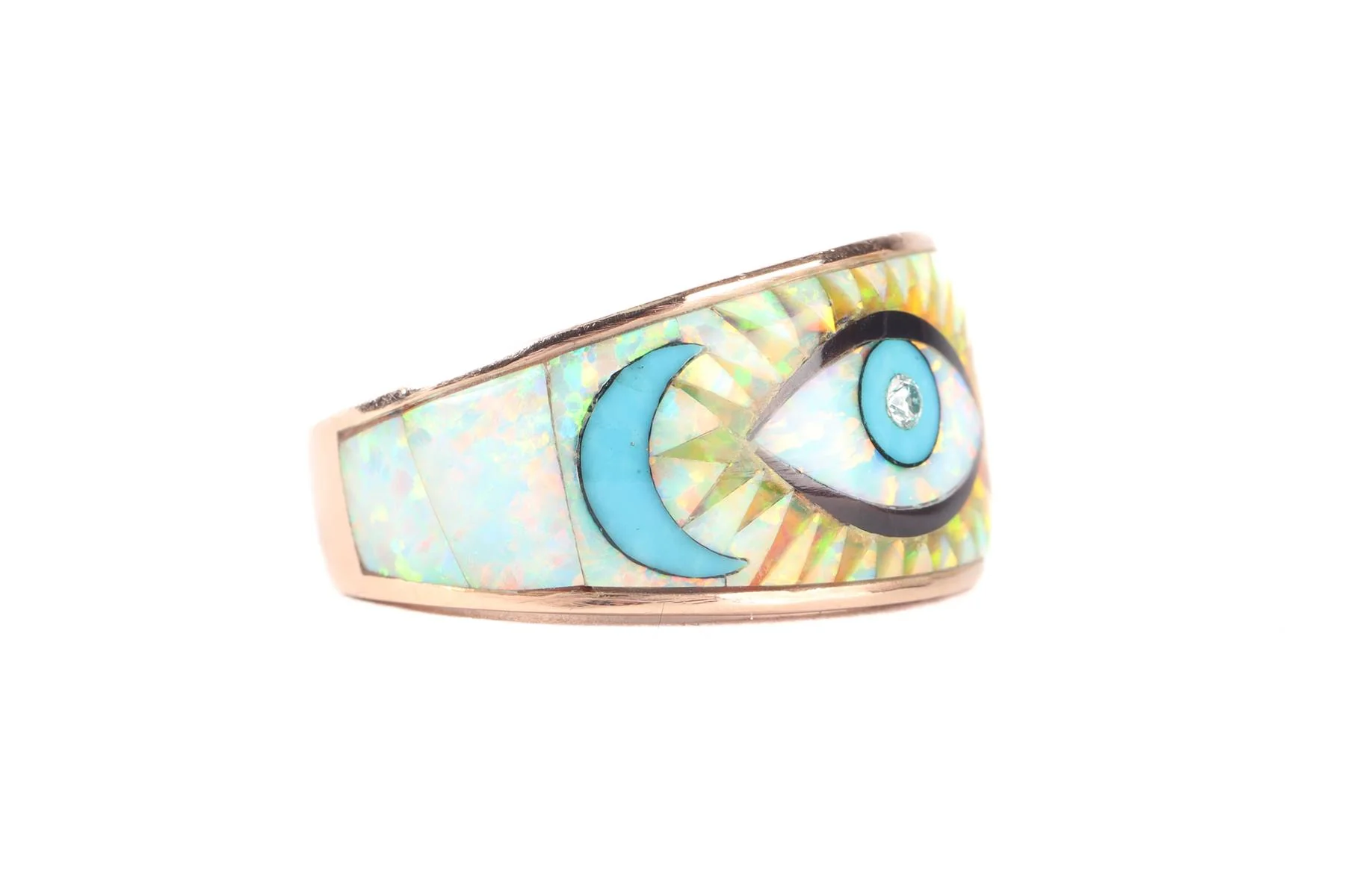JACQUIE AICHE 14K ROSE GOLD AND DIAMOND RING UK Q - Image 3
