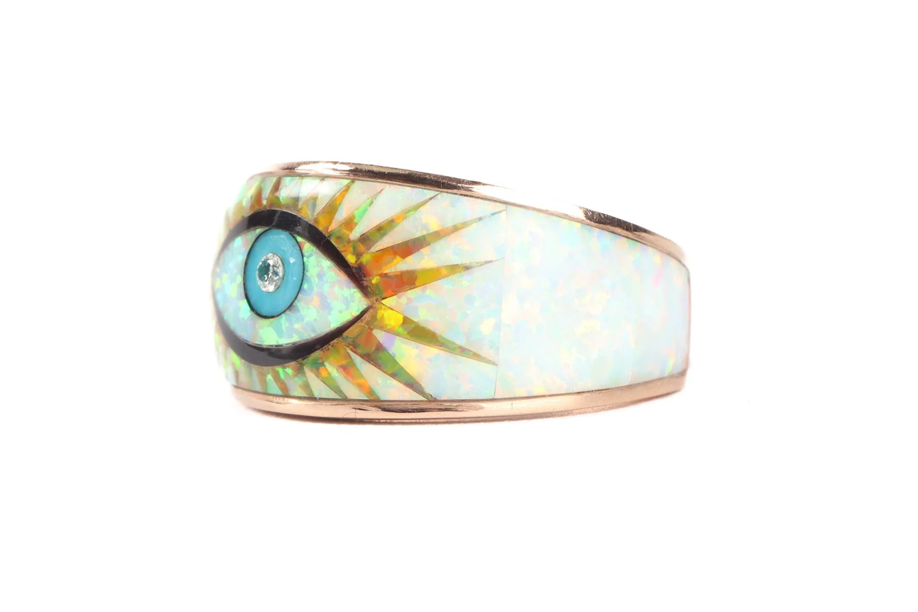 JACQUIE AICHE 14K ROSE GOLD AND DIAMOND RING UK Q - Image 4