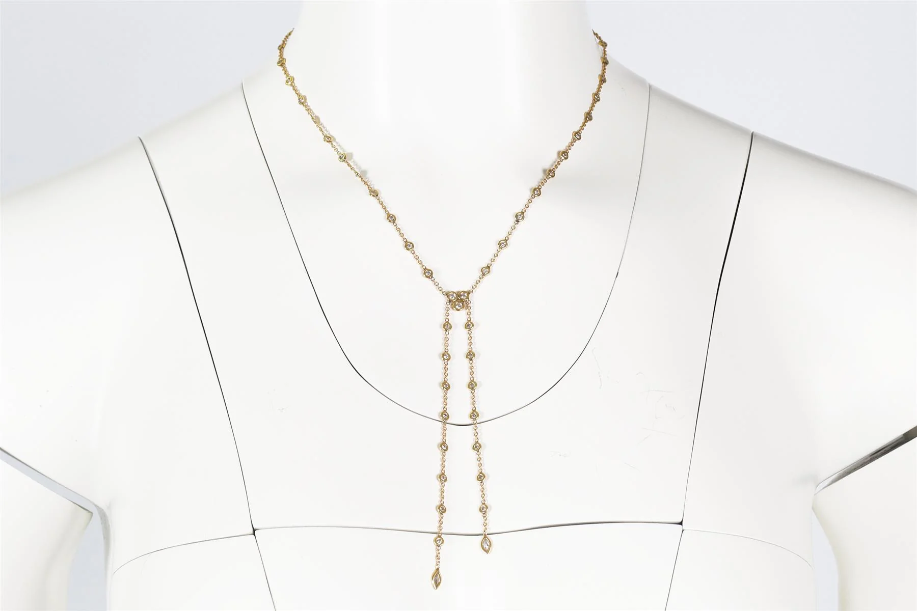 JACQUIE AICHE 14K YELLOW GOLD AND DIAMOND CHAIN NECKLACE - Image 2