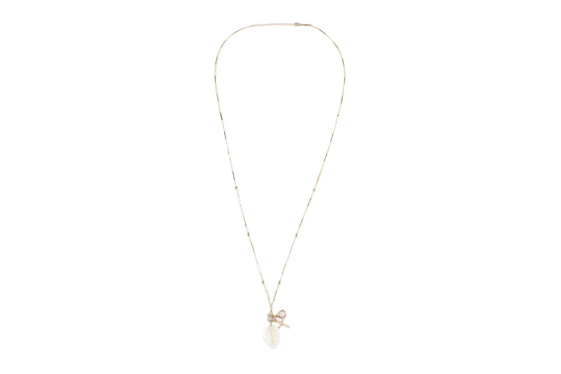 JACQUIE AICHE 14K YELLOW GOLD AND PAVE DIAMOND NECKLACE - Image 2