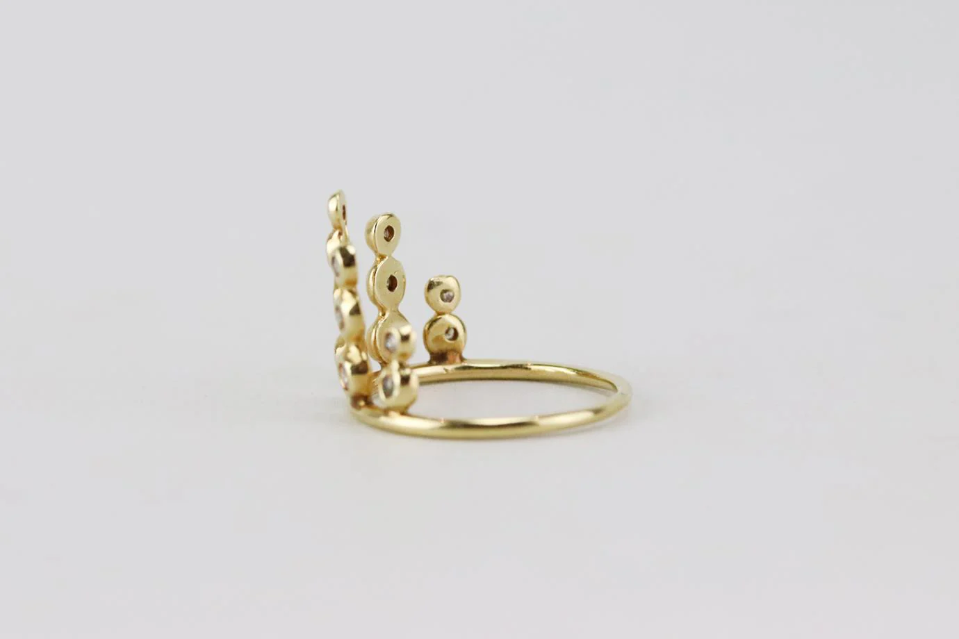 JACQUIE AICHE 14K YELLOW GOLD PAVE DIAMOND STACK RING 16 MM - Image 6