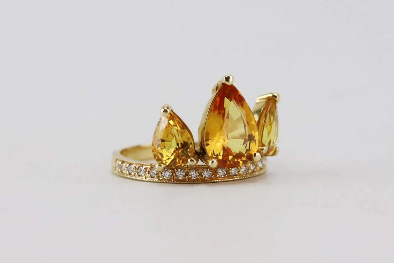 JACQUIE AICHE 14K YELLOW GOLD PETAL STACK RING 16.5 MM - Image 5