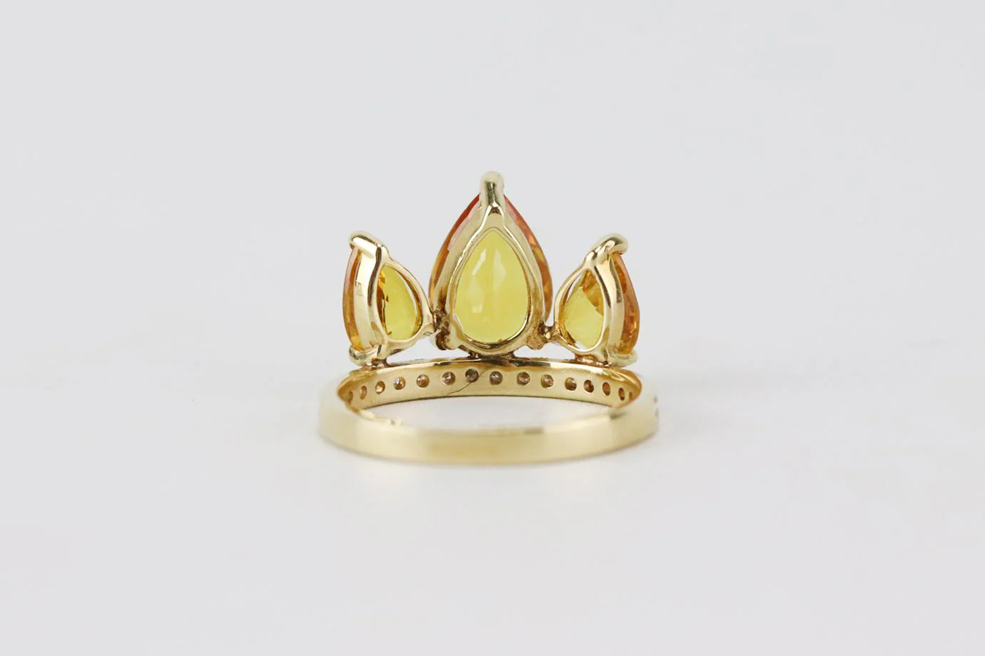 JACQUIE AICHE 14K YELLOW GOLD PETAL STACK RING 16.5 MM - Image 4