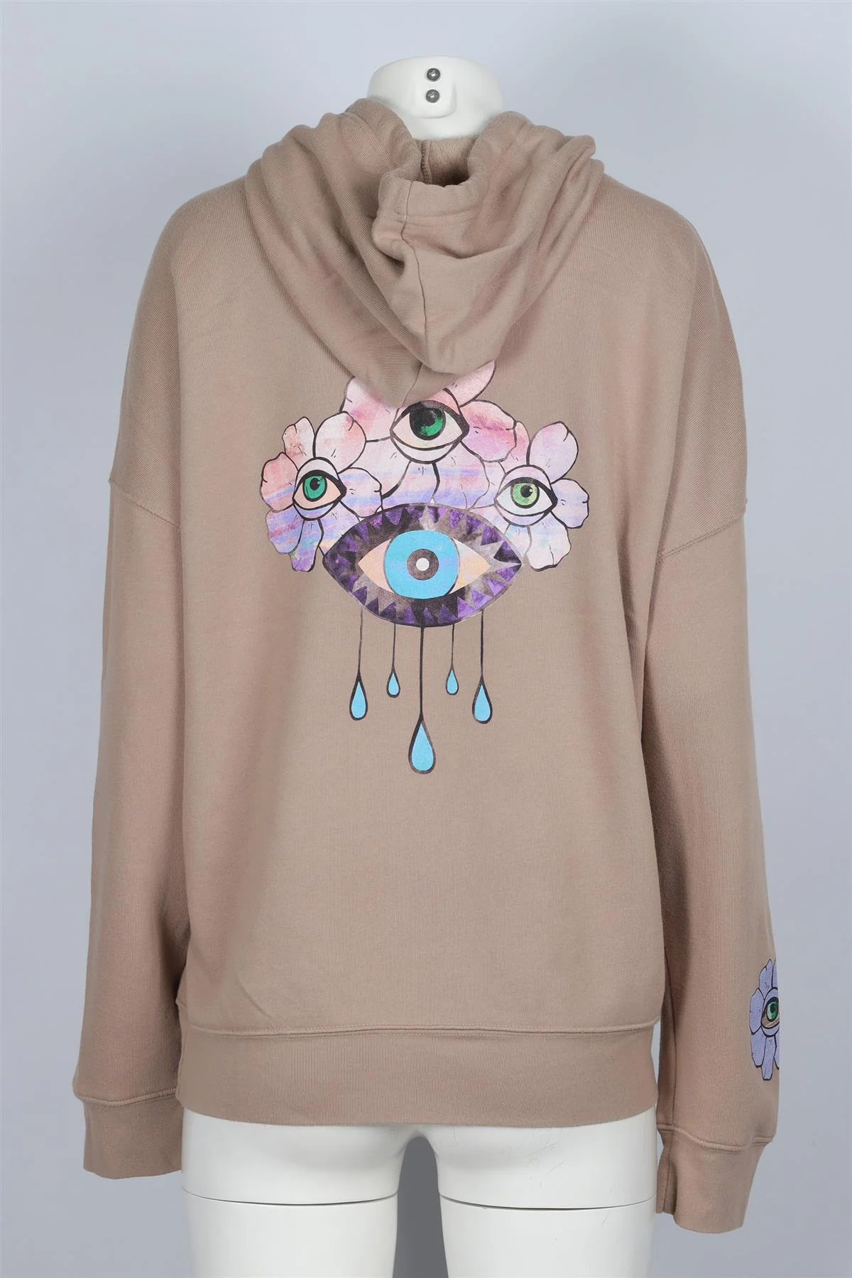 JACQUIE AICHE BEIGE COTTON HOODIE MEDIUM - Image 4