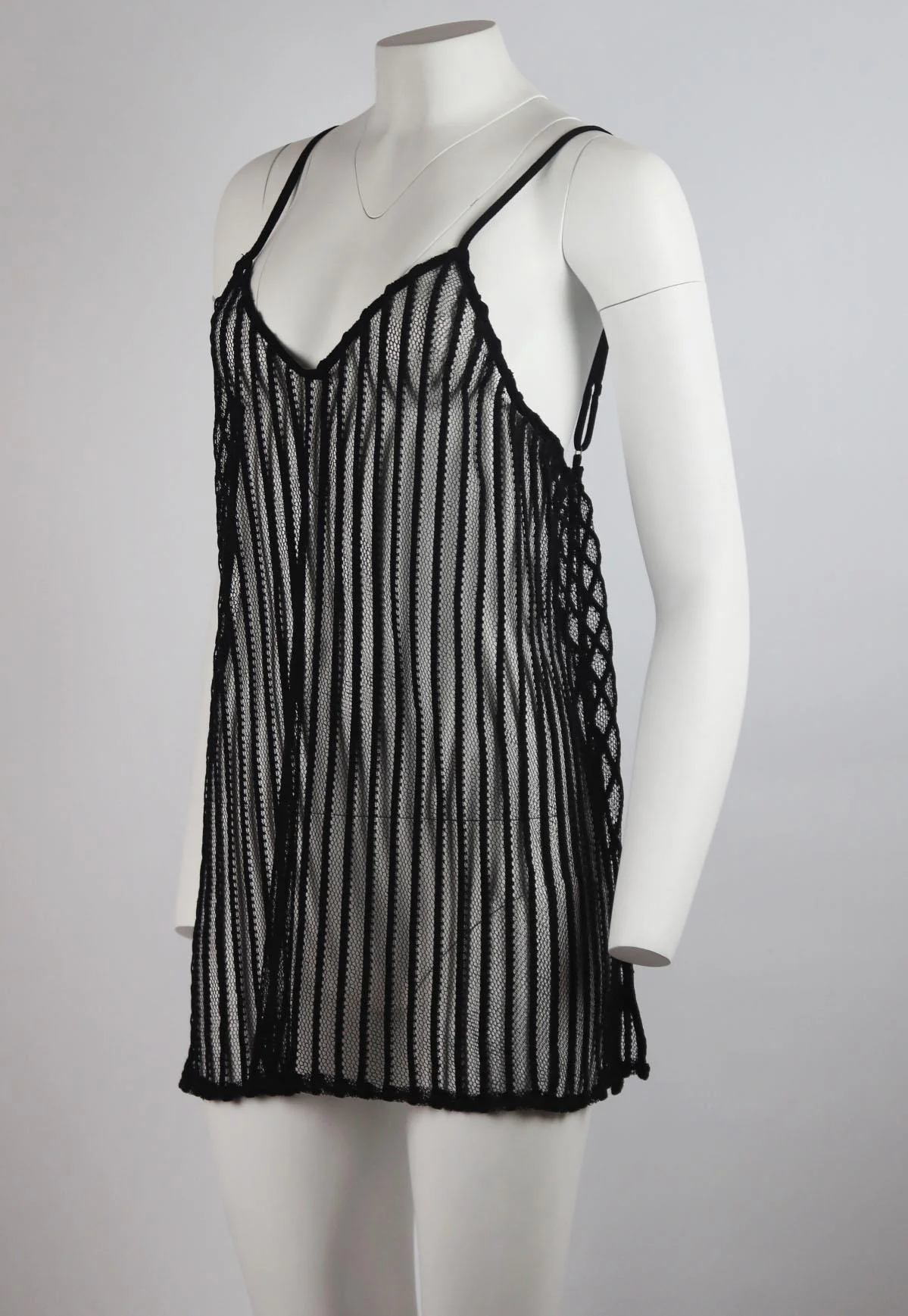 JADE SWIM STRIPED MESH MINI DRESS UK 8 - Image 2