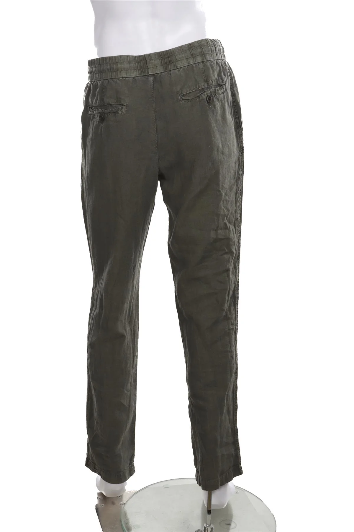 JAMES PERSE GREEN MENS LINEN STRAIGHT LEG PANTS SMALL - Image 4