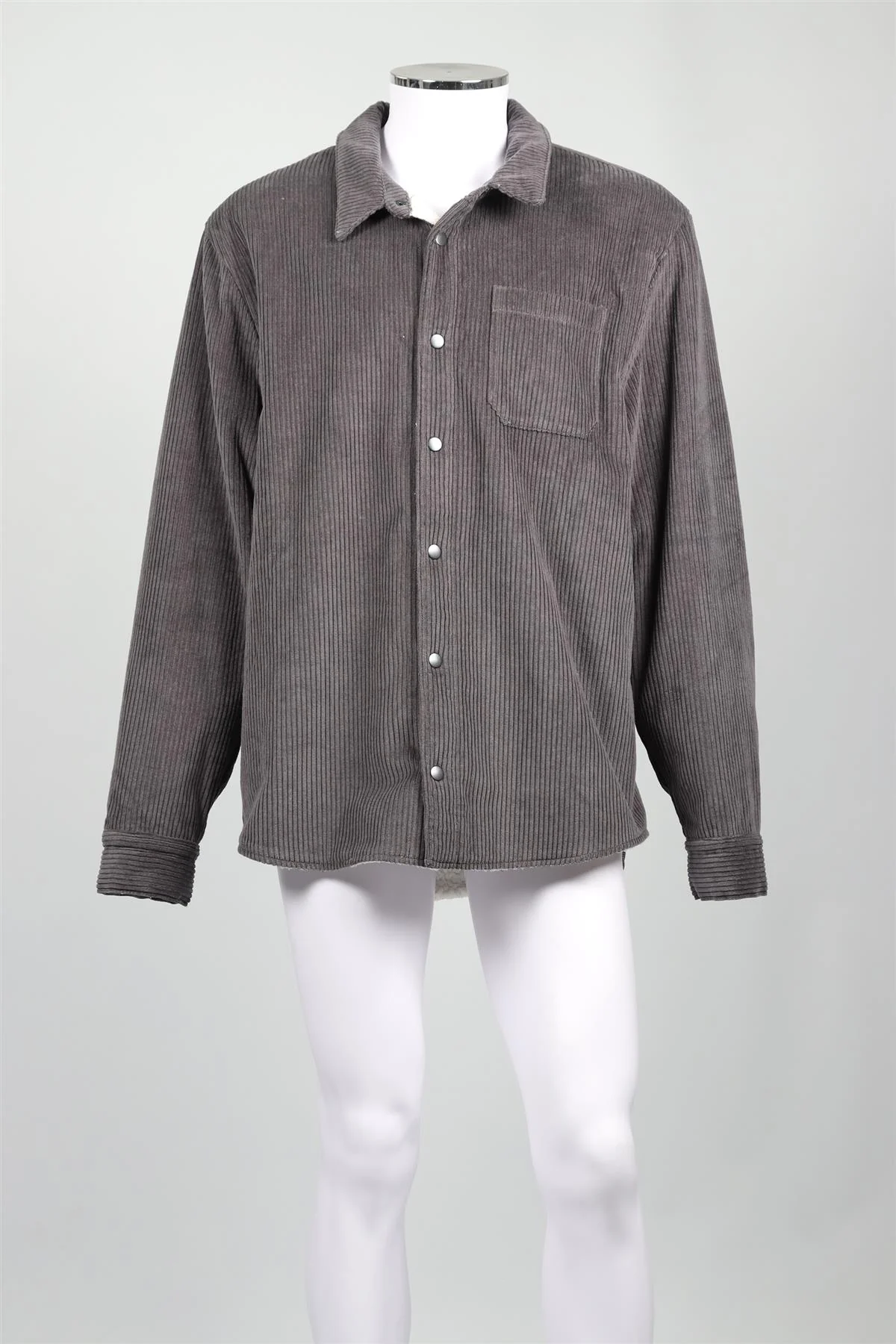 JAMES PERSE GREY MEN'S CORDUROY AND FLEECE JACKET XXLARGE - Image 2