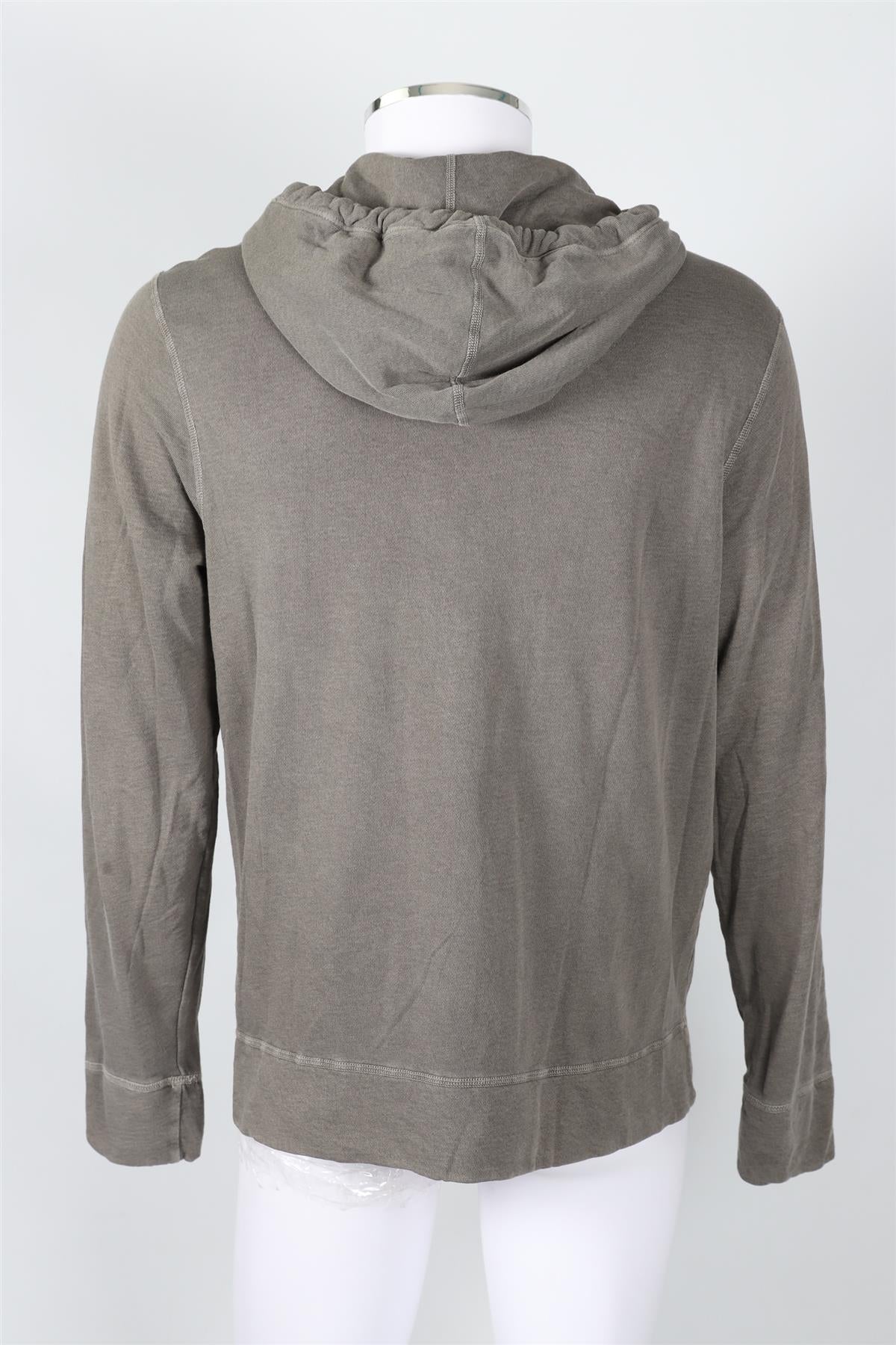 JAMES PERSE GREY MEN'S COTTON HOODIE SIZE 3 LARGE - Image 4
