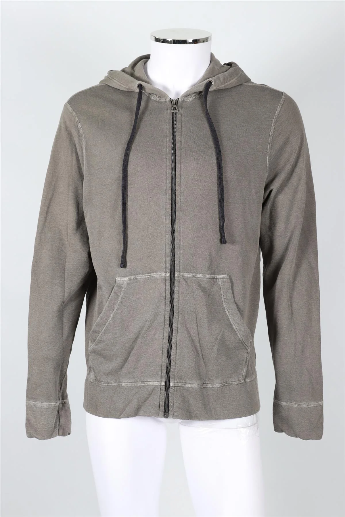 JAMES PERSE GREY MEN'S COTTON HOODIE SIZE 3 LARGE - Image 6