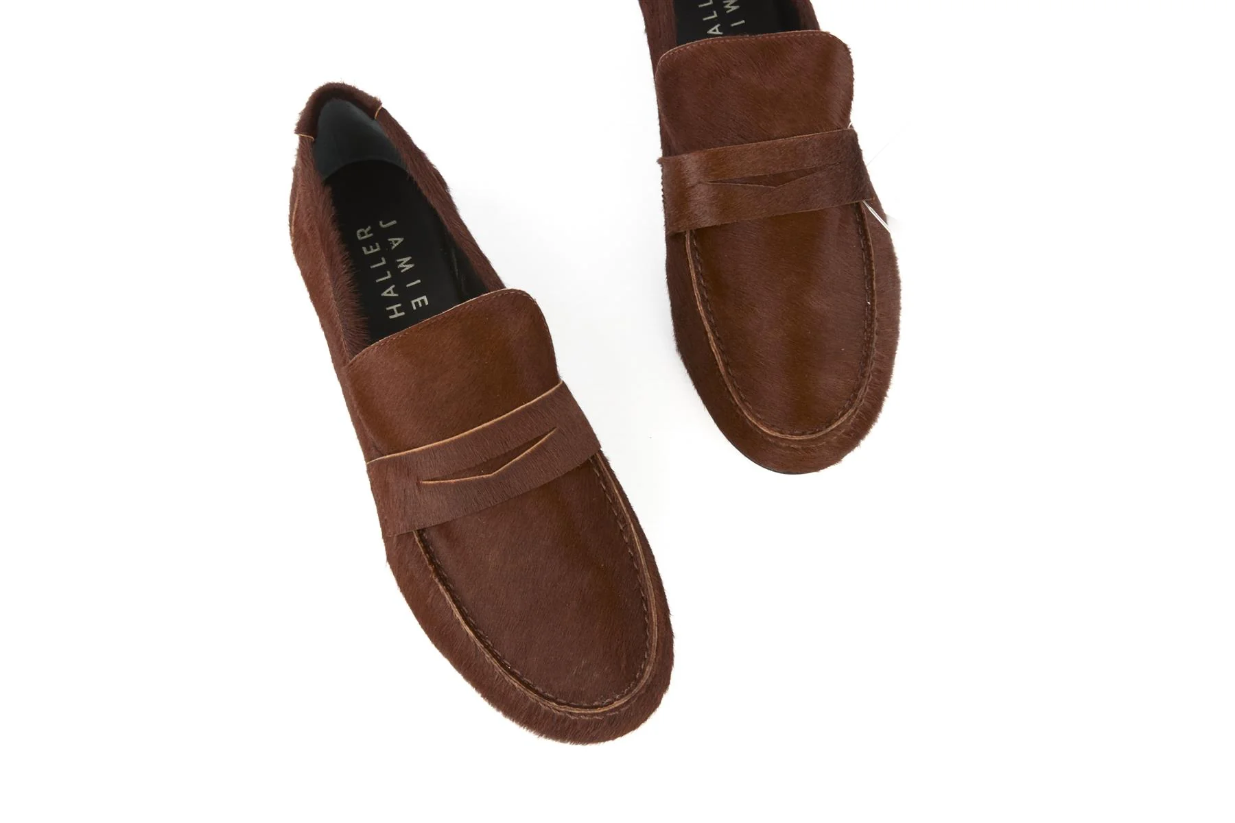 JAMIE HALLER BROWN CALF HAIR LOAFERS EU 38 UK 5 US 8 - Image 4