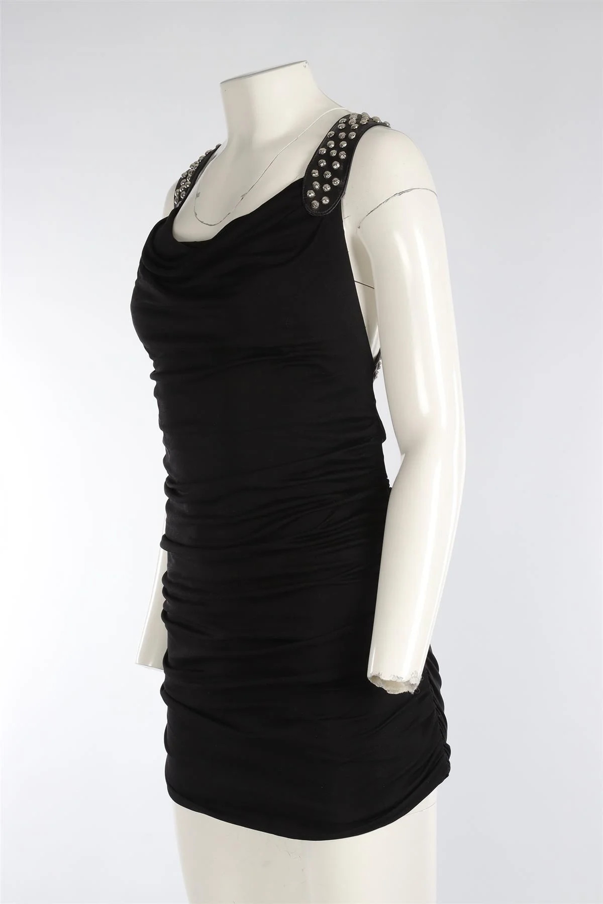 JAY AHR BLACK JERSEY MINI DRESS XSMALL - Image 3
