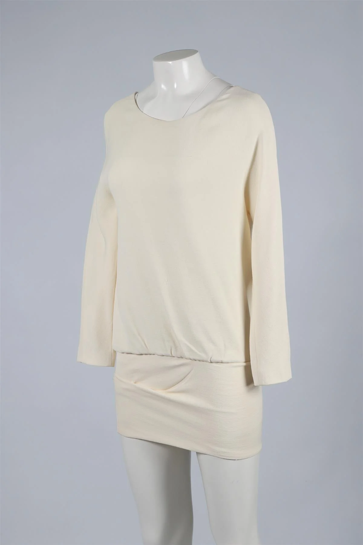JAY AHR CREAM WOOL BLEND MINI DRESS X-SMALL - Image 3