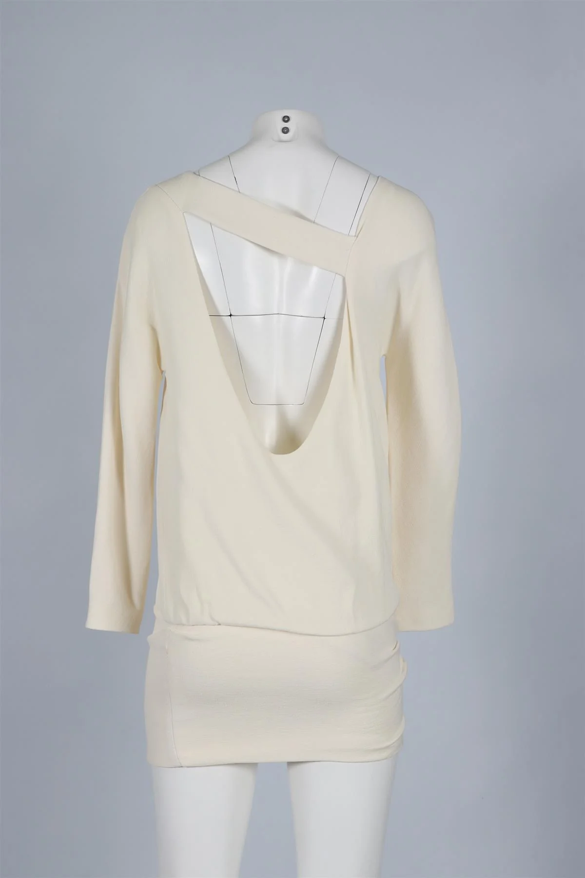 JAY AHR CREAM WOOL BLEND MINI DRESS X-SMALL - Image 4