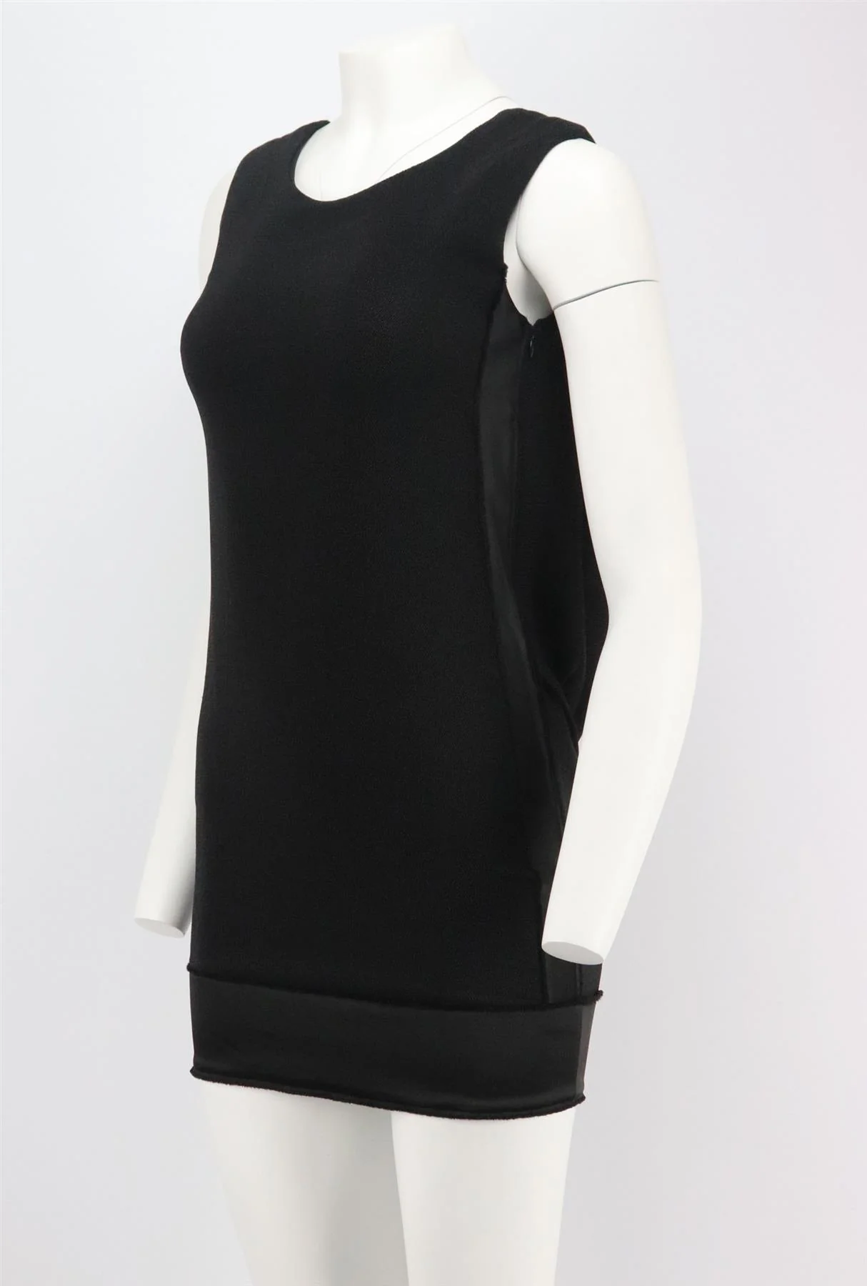 JAY AHR DRAPED SATIN TRIMMED WOVEN MINI DRESS SMALL - Image 3