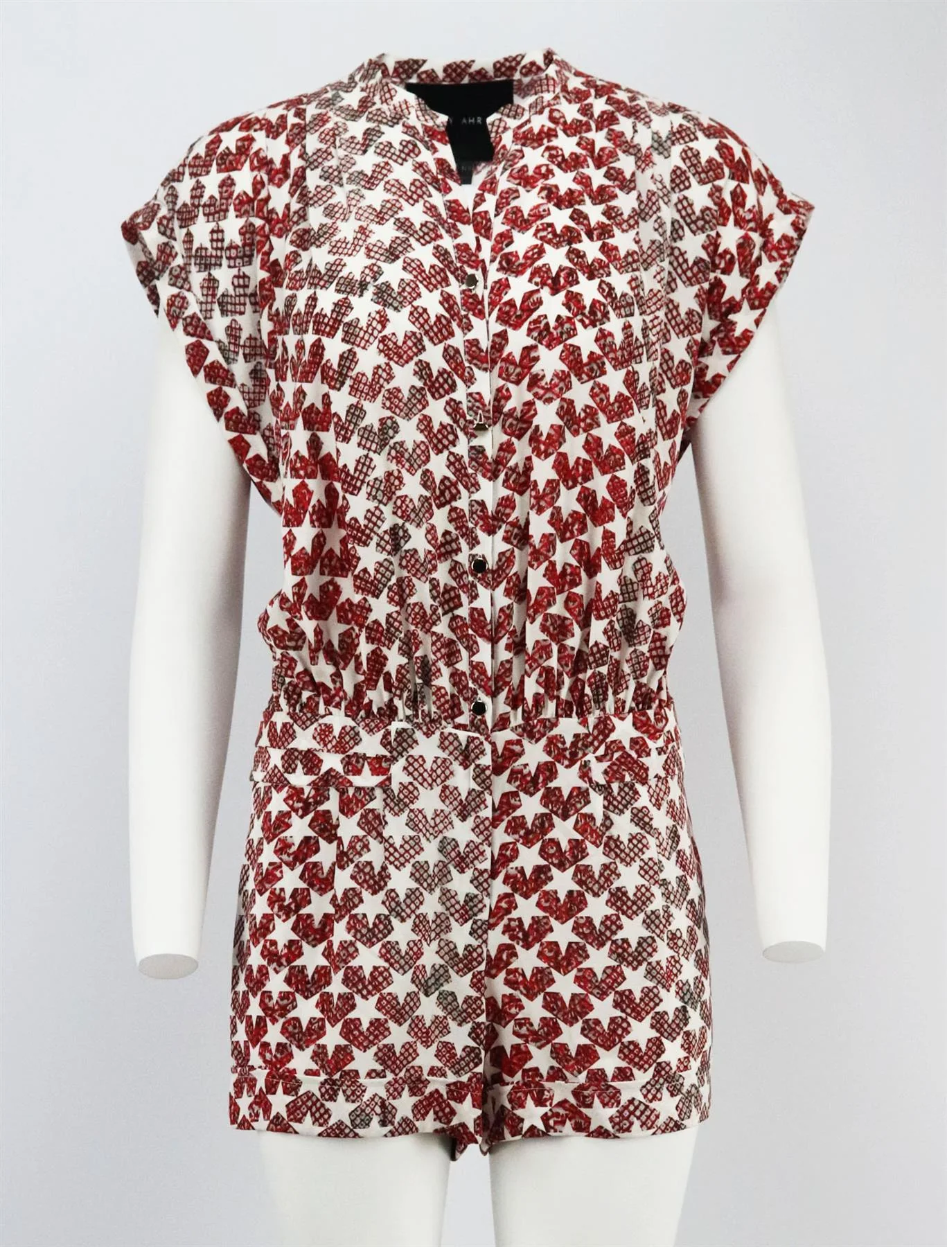 JAY AHR PRINTED SILK PLAYSUIT MEDIUM - Image 2