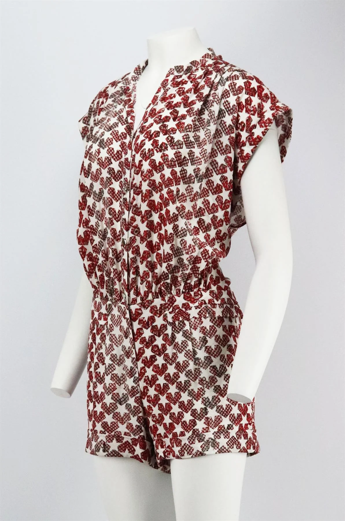 JAY AHR PRINTED SILK PLAYSUIT MEDIUM - Image 3