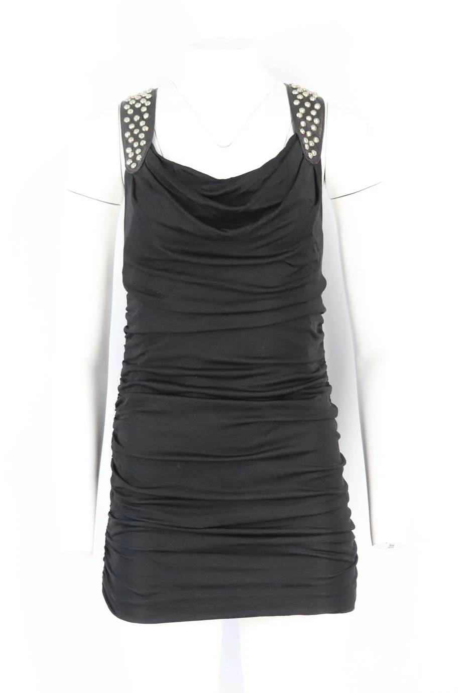 JAY AHR STUDDED RUCHED JERSEY MINI DRESS XSMALL - Image 2