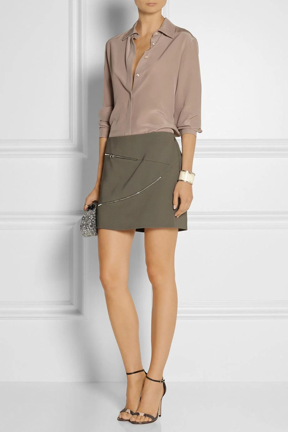 JAY AHR ZIP DETAILED CREPE MINI SKIRT FR 34 UK 8 - Image 7
