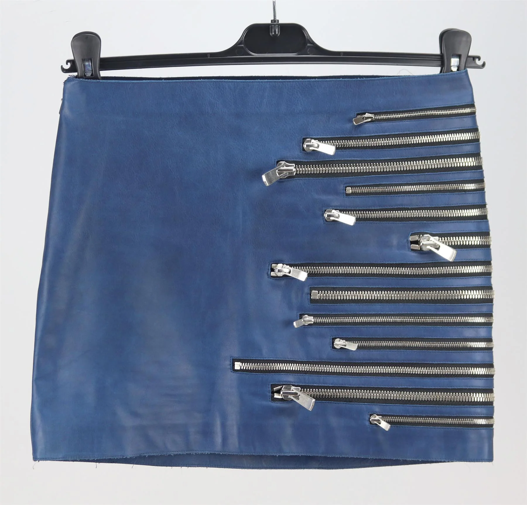 JAY AHR ZIP EMBELLISHED LEATHER MINI SKIRT FR 34 UK 4 - Image 2