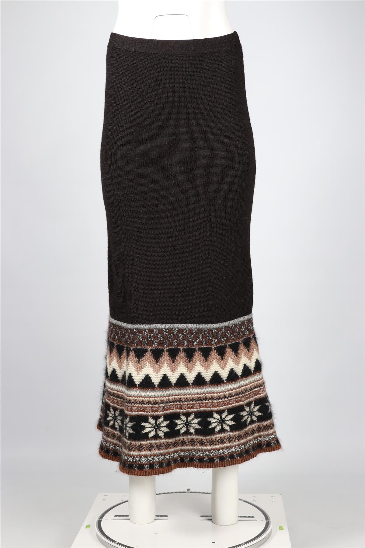 JEAN PAUL GAULTIER BROWN ALPACA BLEND MAXI SKIRT MEDIUM - Image 2