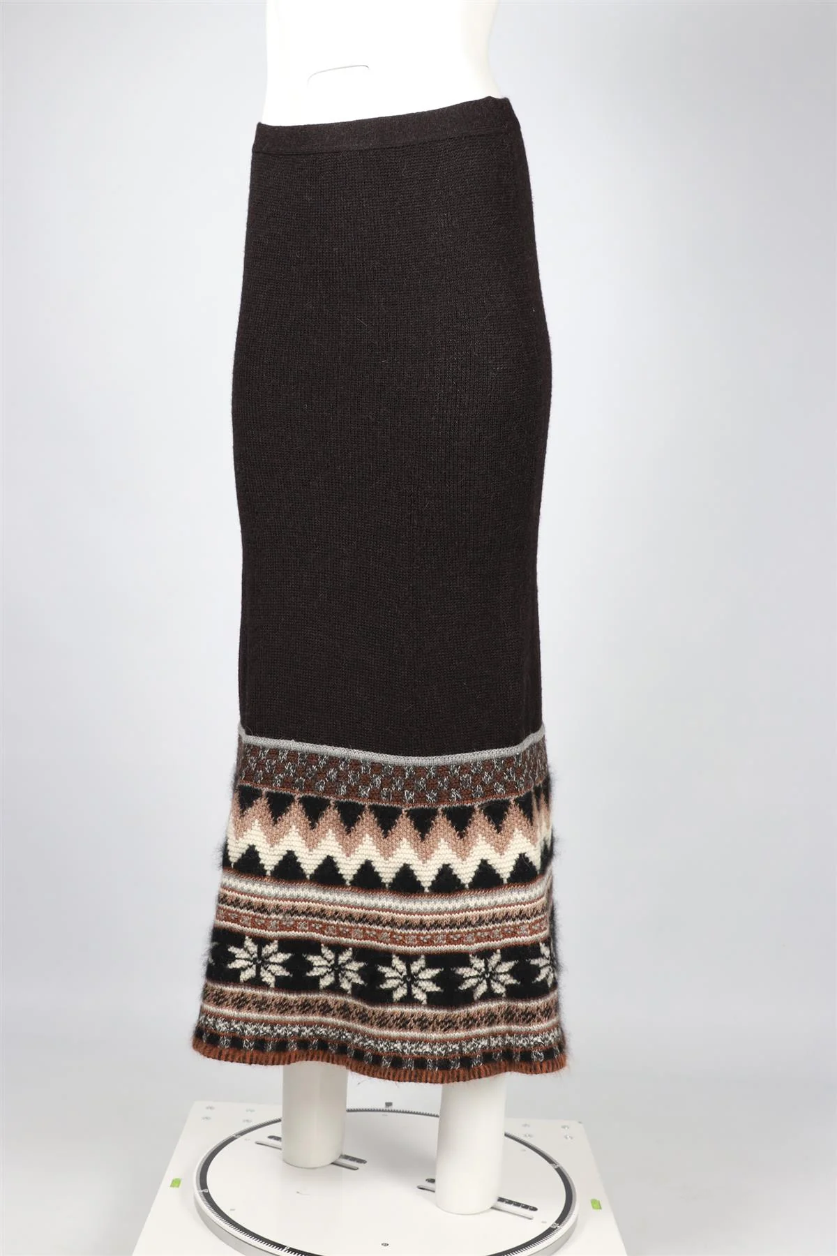 JEAN PAUL GAULTIER BROWN ALPACA BLEND MAXI SKIRT MEDIUM - Image 3