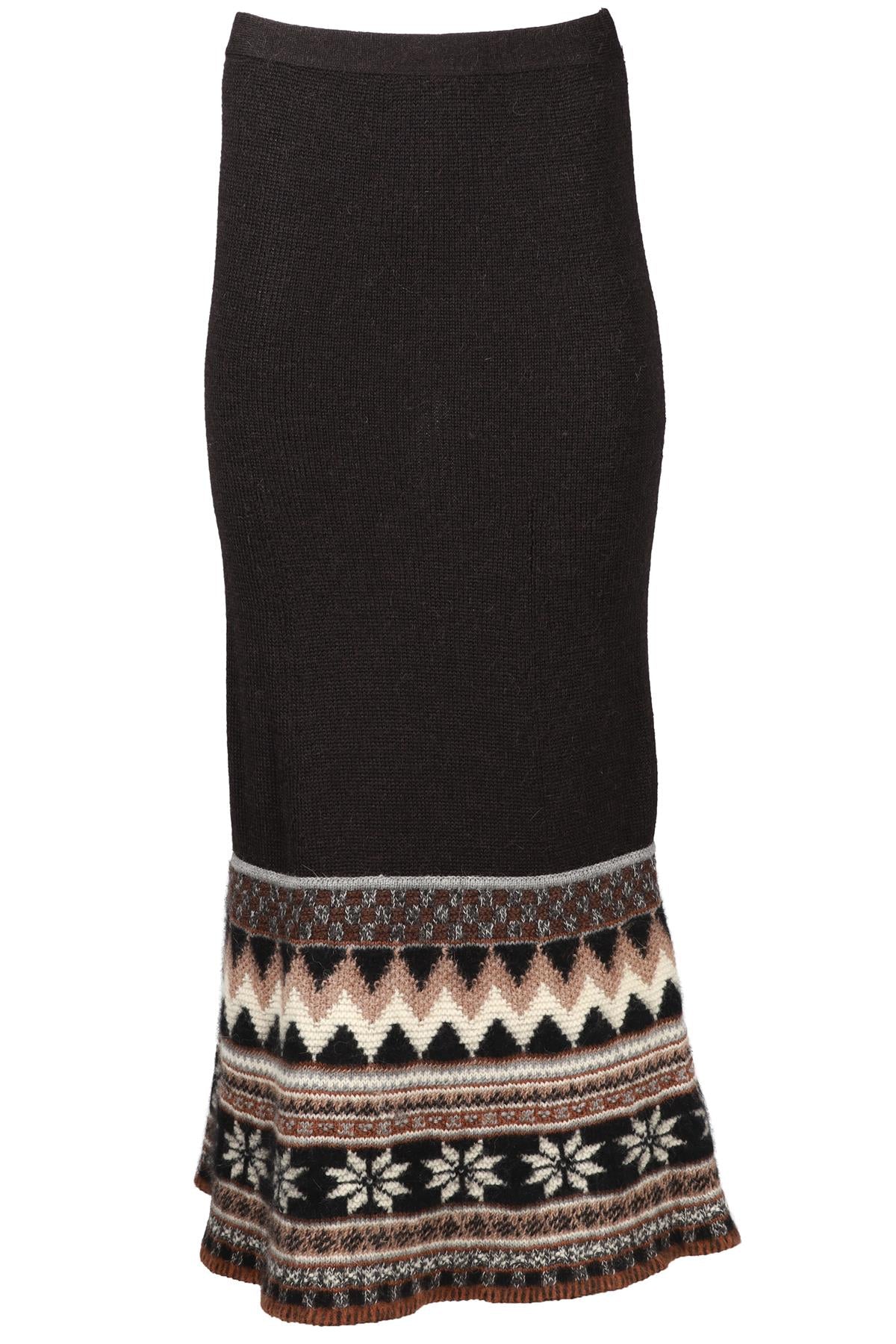 JEAN PAUL GAULTIER BROWN ALPACA BLEND MAXI SKIRT MEDIUM - Image 5