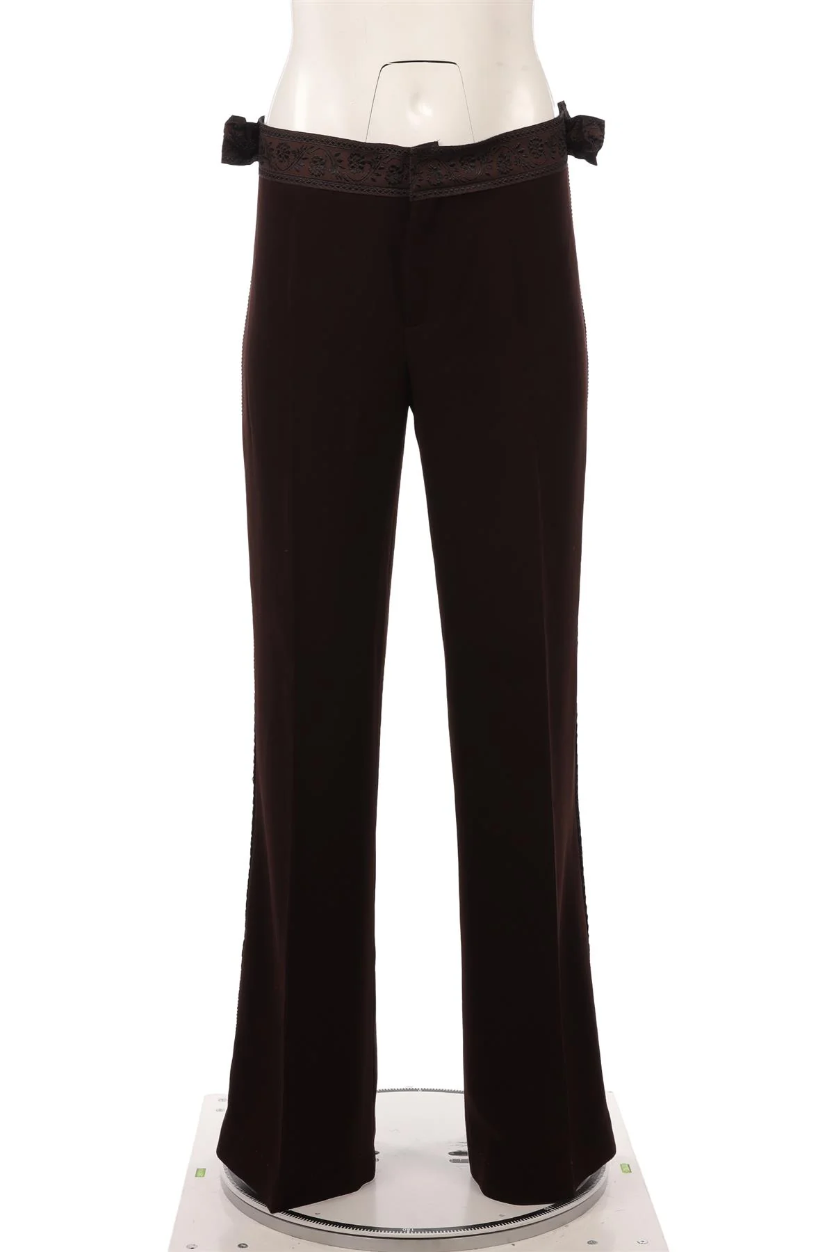 JEAN PAUL GAULTIER BROWN VINTAGE CREPE WIDE LEG PANTS IT 44 UK 12 - Image 2