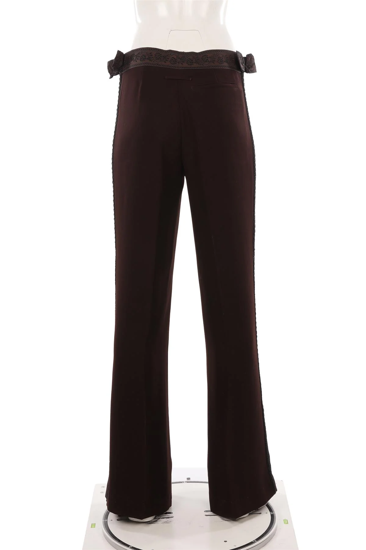 JEAN PAUL GAULTIER BROWN VINTAGE CREPE WIDE LEG PANTS IT 44 UK 12 - Image 4