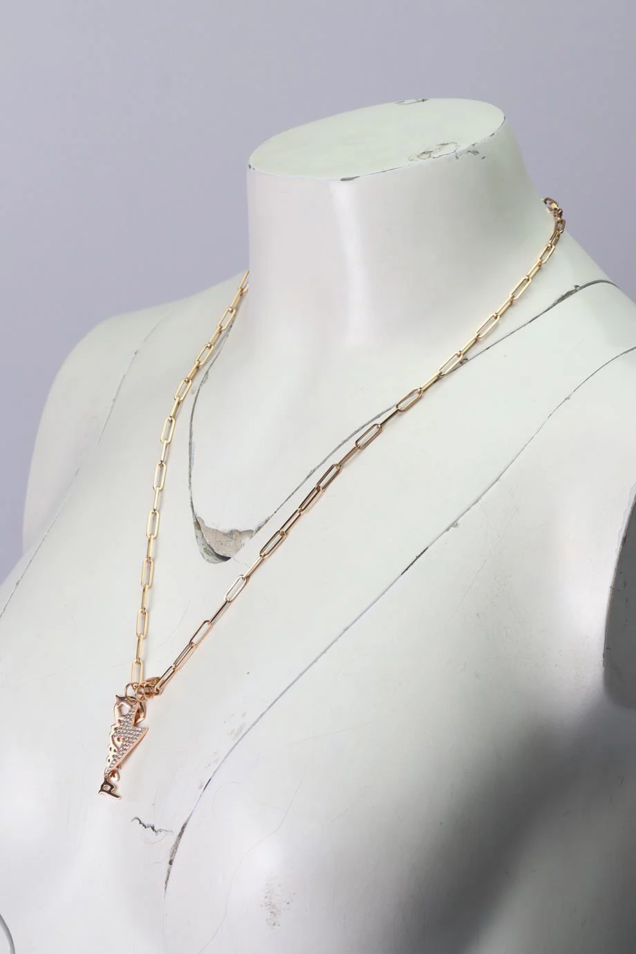 JENNIFER FISHER CHARM 14K ROSE GOLD AND DIAMOND CHAIN NECKLACE - Image 5