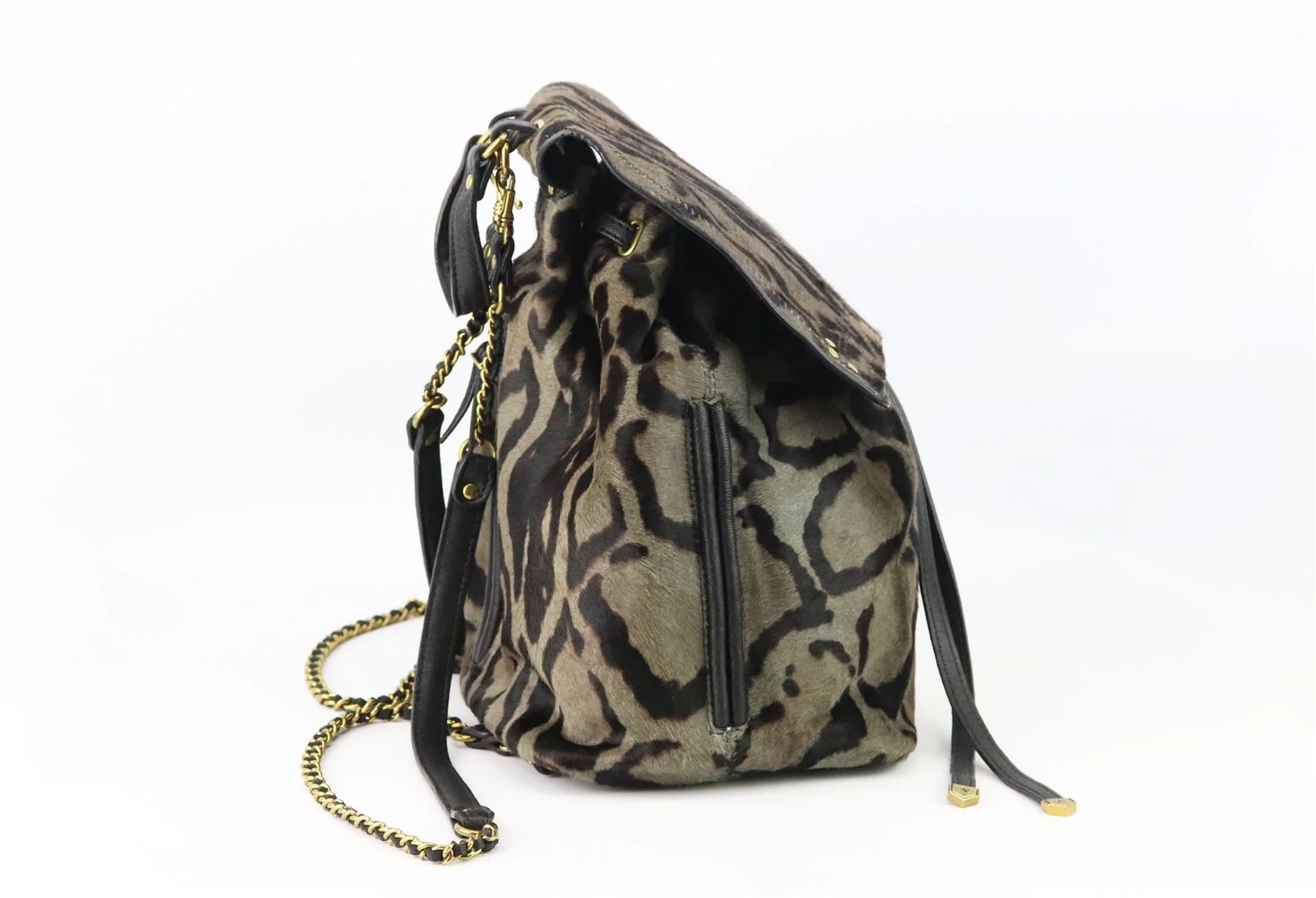 JÉRÔME DREYFUSS FLORENT LEOPARD PRINT CALF HAIR AND LEATHER BACKPACK - Image 3
