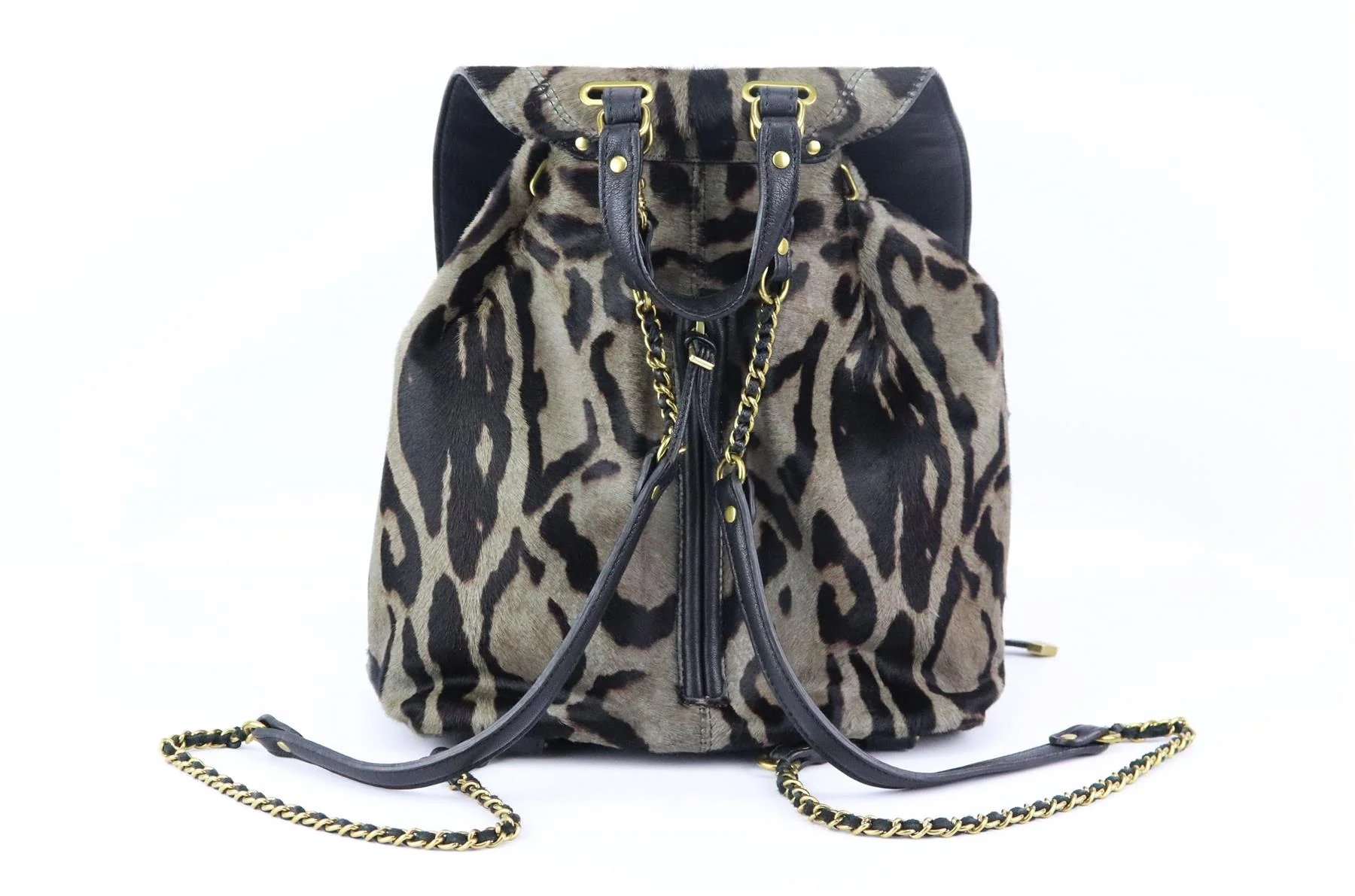 JÉRÔME DREYFUSS FLORENT LEOPARD PRINT CALF HAIR AND LEATHER BACKPACK - Image 4