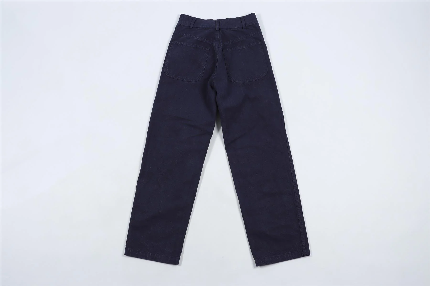 JESSE KAMM NAVY COTTON STRAIGHT LEG PANTS W26 UK 8 - Image 4