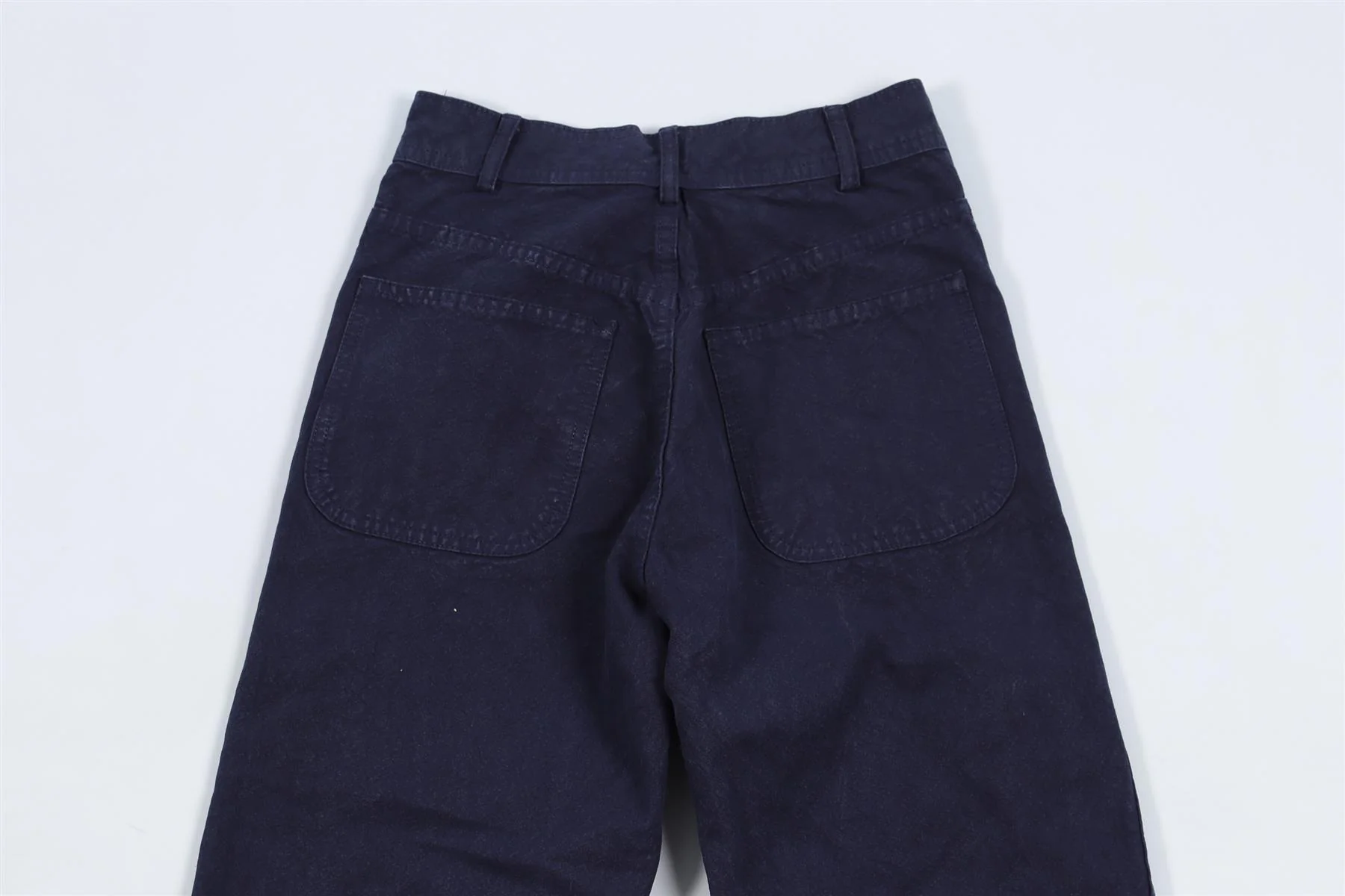 JESSE KAMM NAVY COTTON STRAIGHT LEG PANTS W26 UK 8 - Image 5