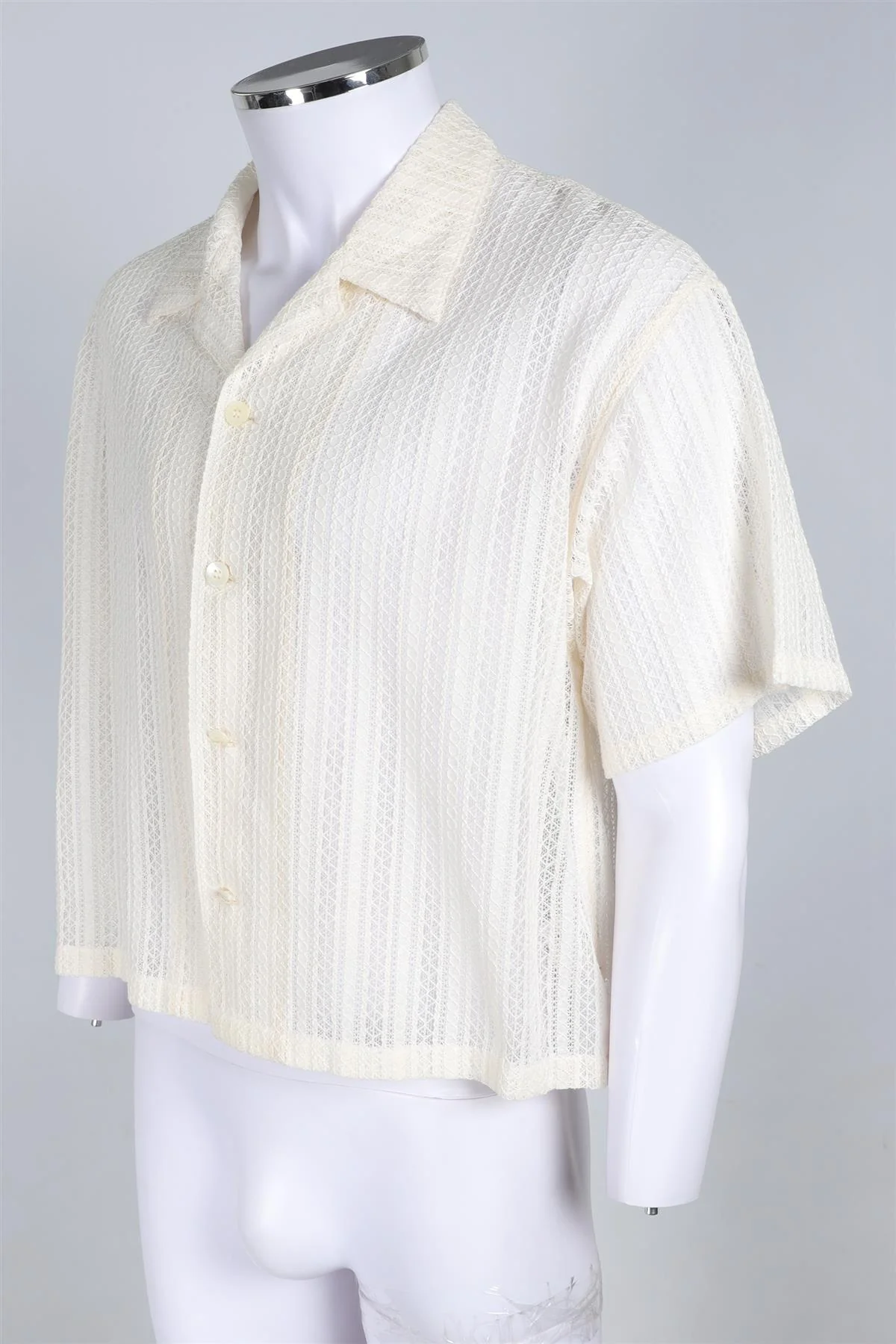 JIEDA CREAM MEN'S COTTON SHIRT SMALL - Image 3