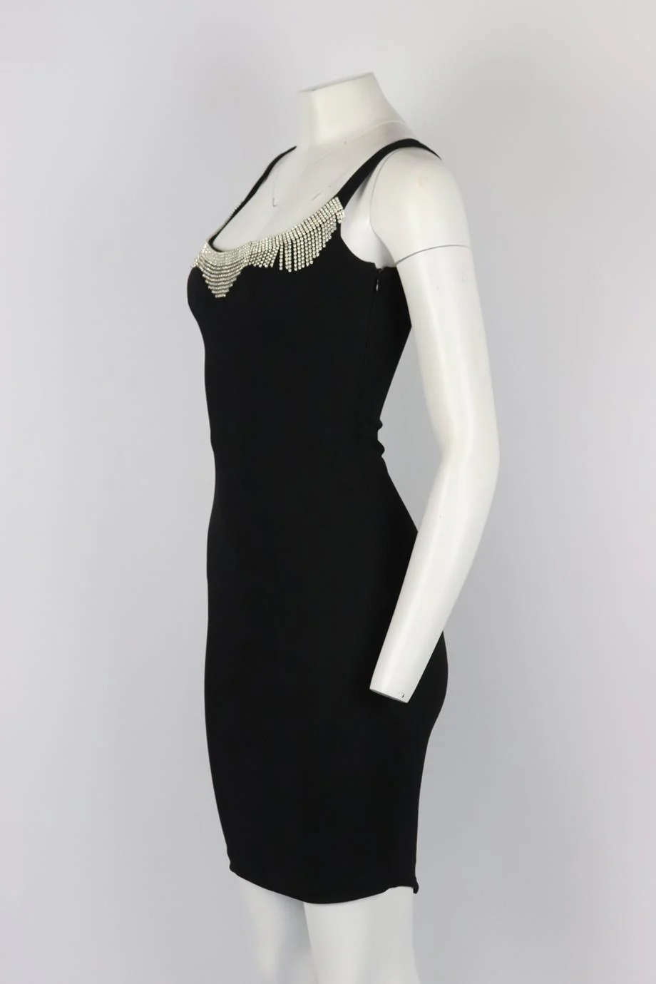 JIKI MONTE CARLO CREATIONS VINTAGE EMBELLISHED JERSEY MINI DRESS FR 36 UK 8 - Image 3