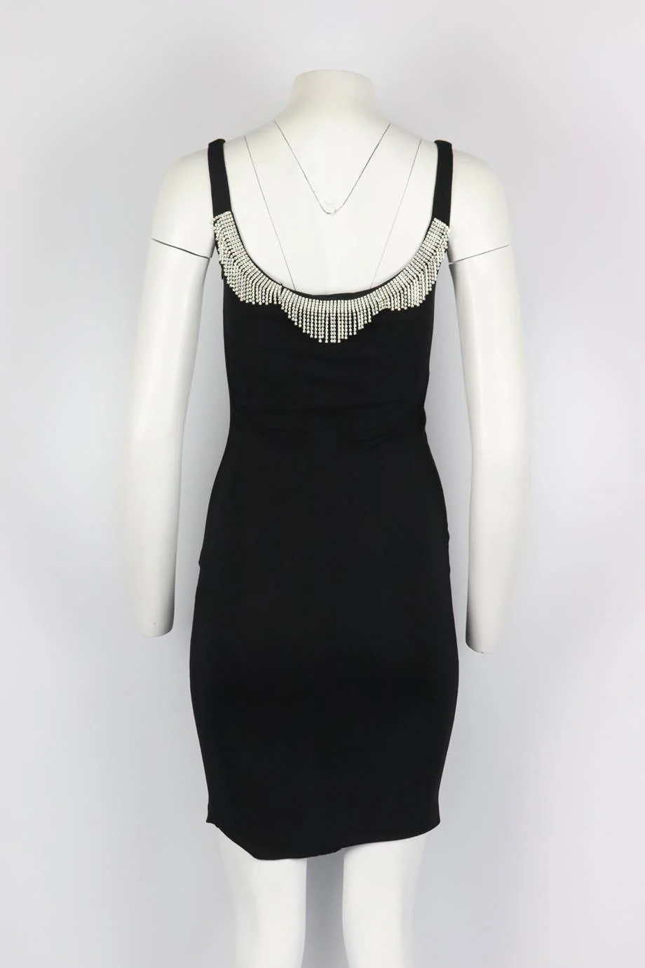 JIKI MONTE CARLO CREATIONS VINTAGE EMBELLISHED JERSEY MINI DRESS FR 36 UK 8 - Image 4