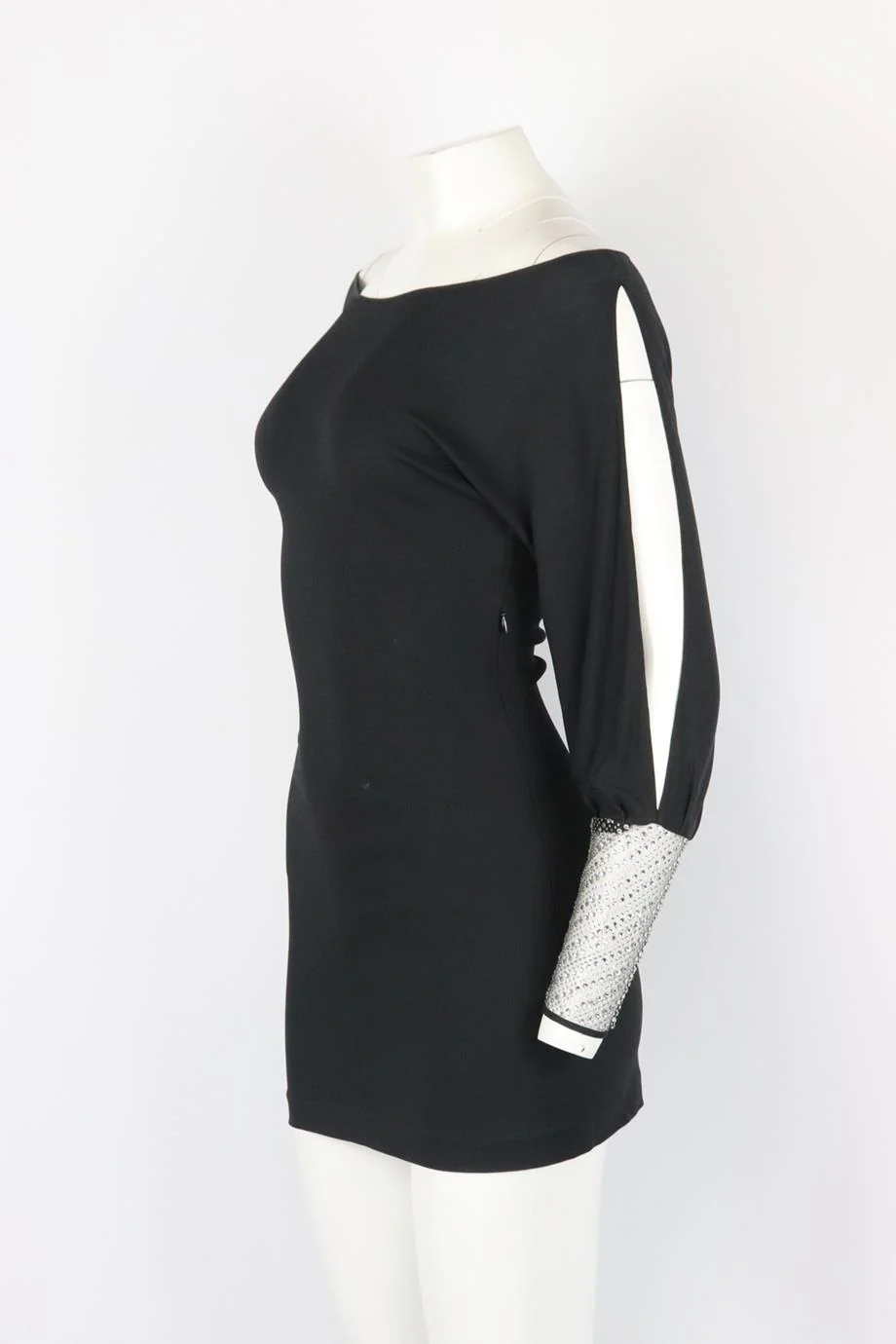 JIKI MONTE CARLO CREATIONS VINTAGE EMBELLISHED JERSEY MINI DRESS XSMALL - Image 3