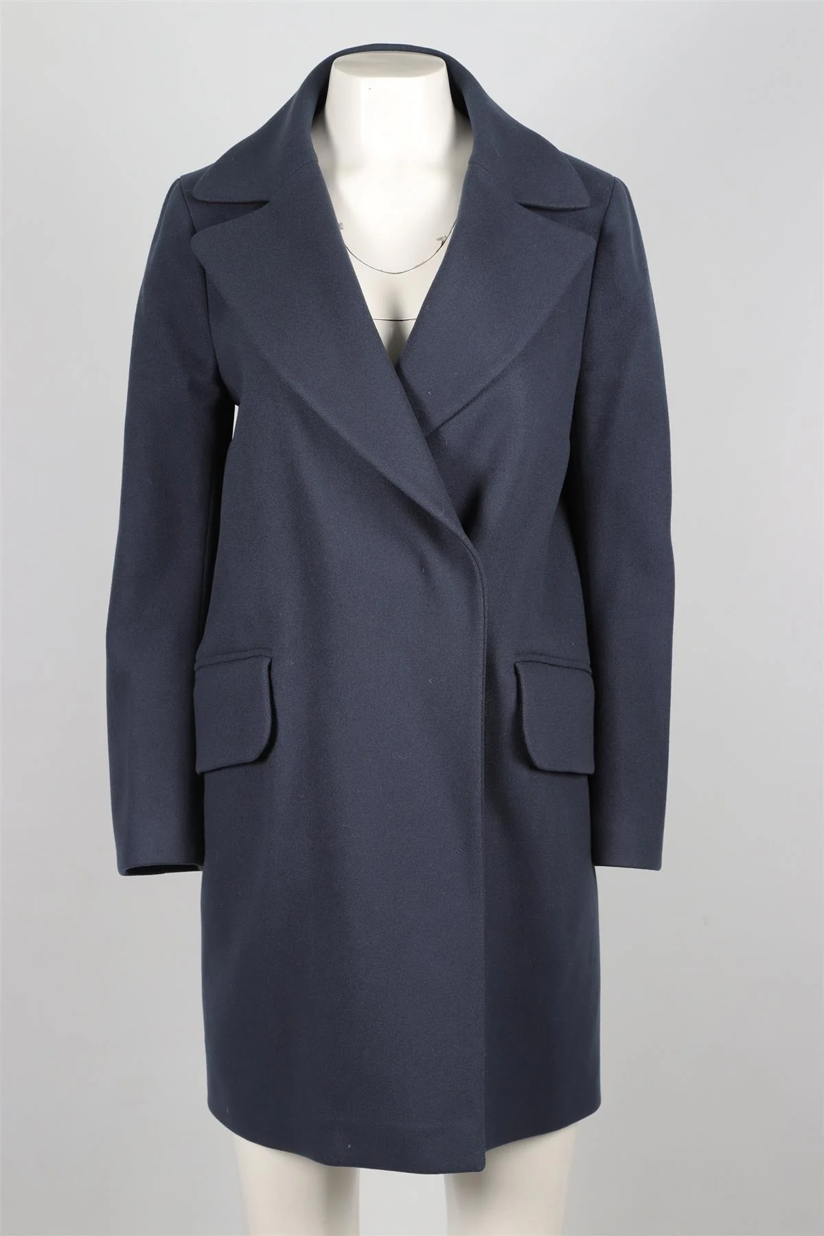 JIL SANDER BLUE WOOL COAT FR 36 UK 8 - Image 2