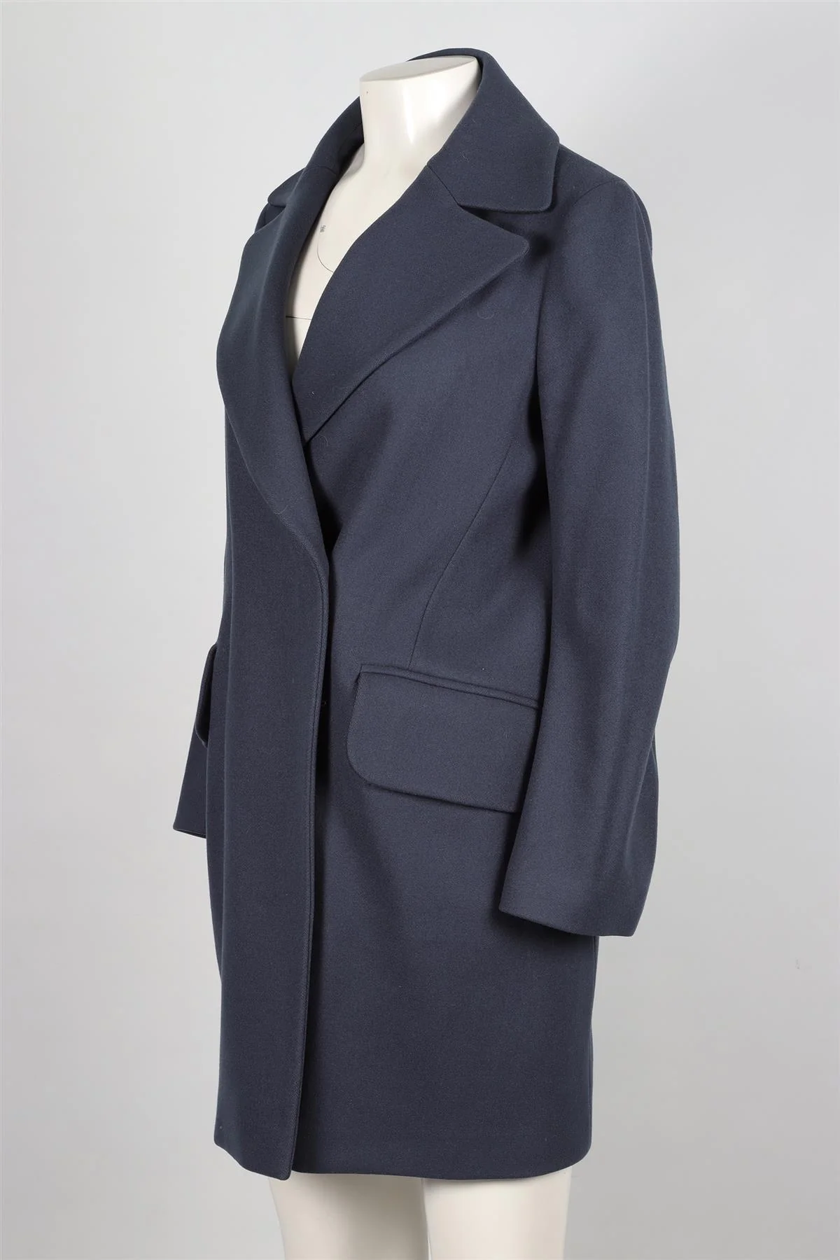 JIL SANDER BLUE WOOL COAT FR 36 UK 8 - Image 3