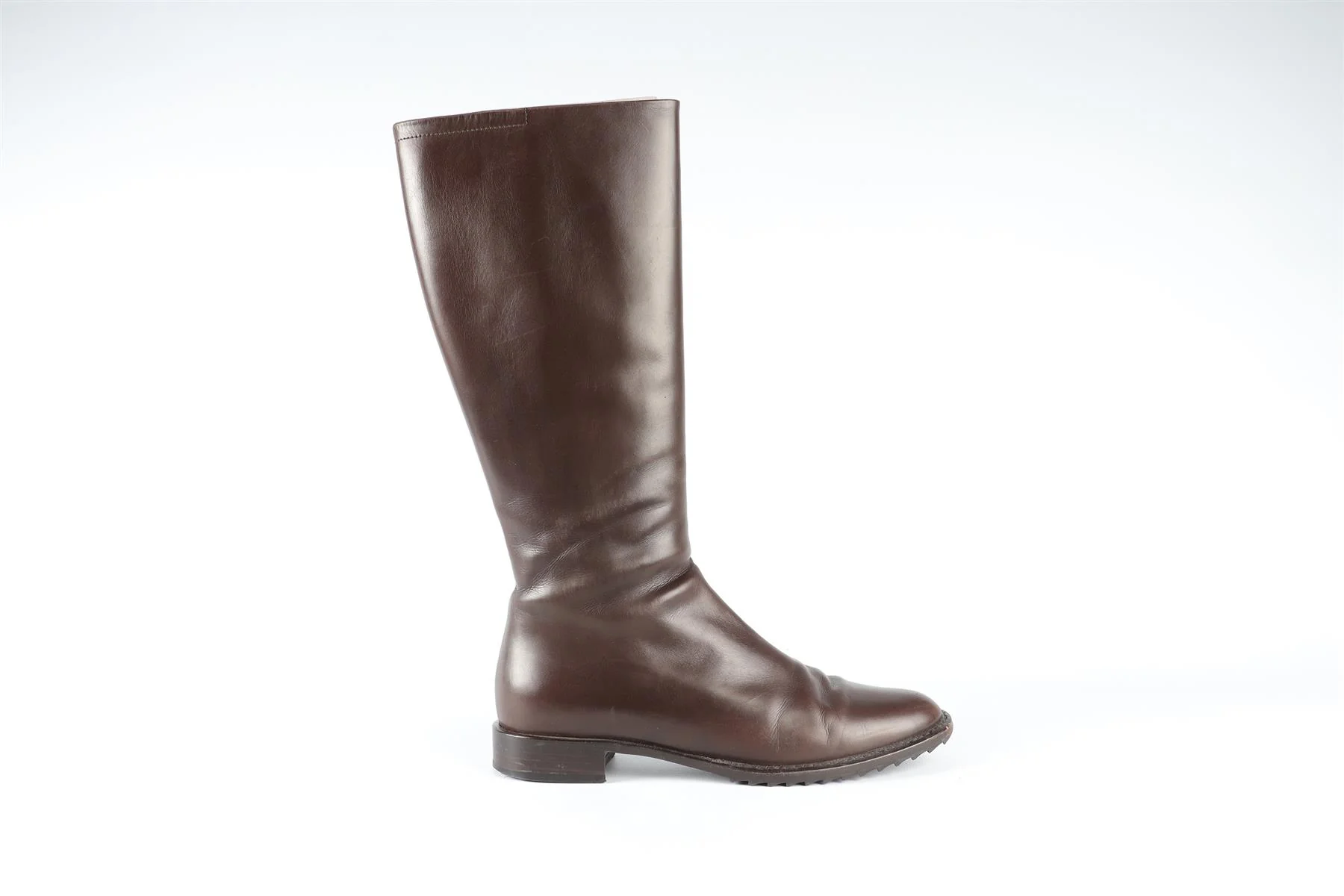 JIL SANDER BROWN LEATHER KNEE HIGH BOOTS EU 38.5 UK 5.5 US 8.5 - Image 2